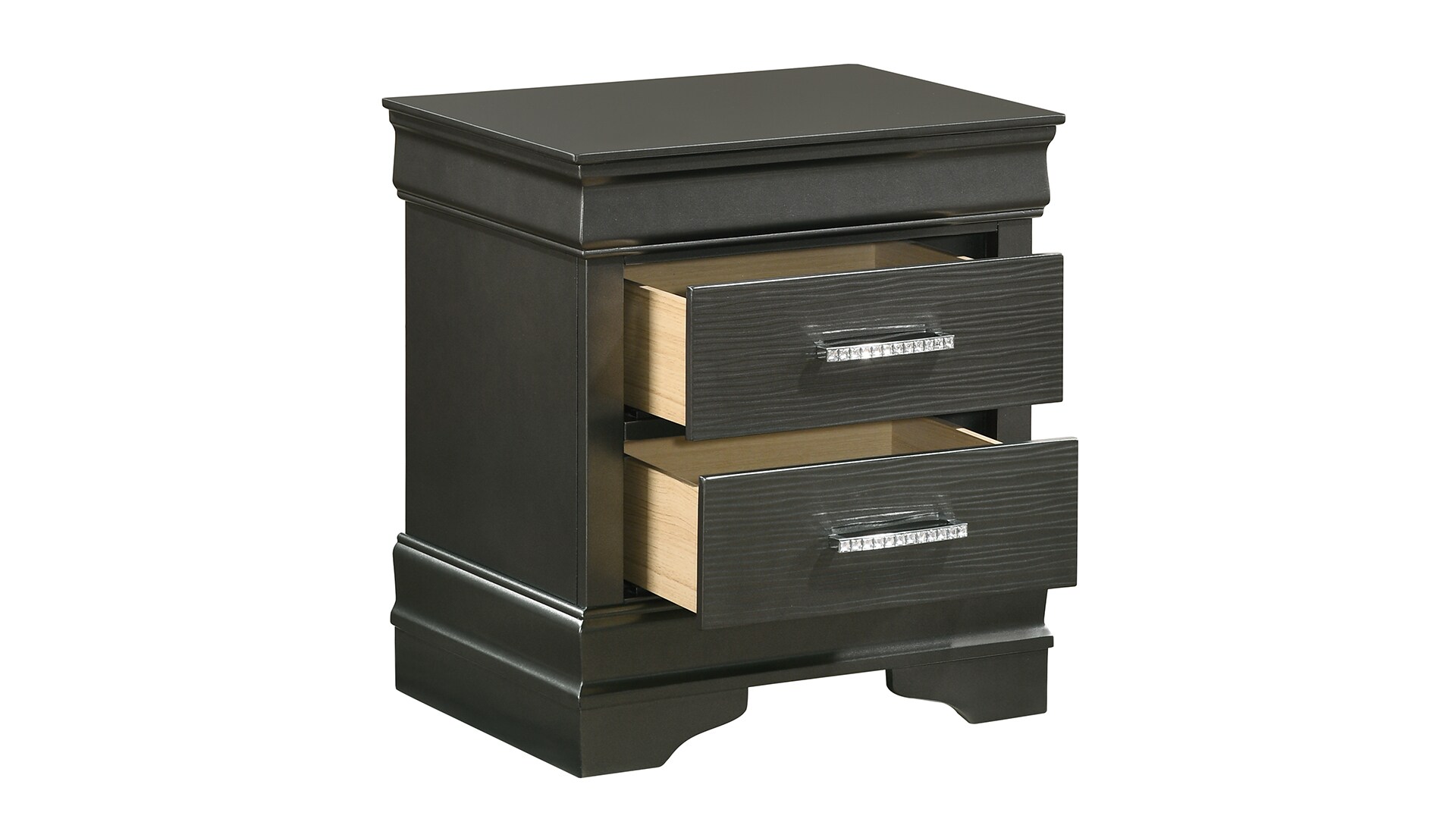 Brooklyn Gray Wood 2-Drawer Nightstand