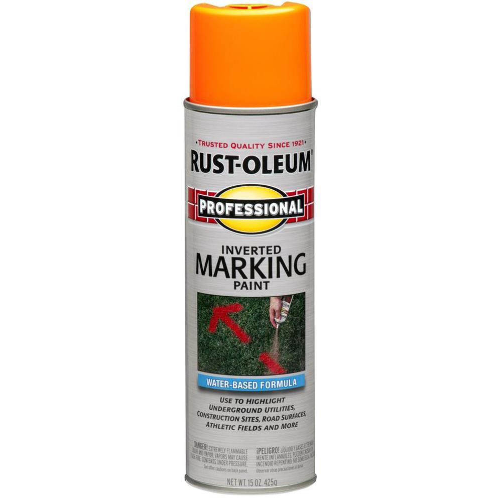 Rust-Oleum Professional 6-Pack Fluorescent Orange Water-based Marking Paint  (Spray Can) in the Marking Paint department at