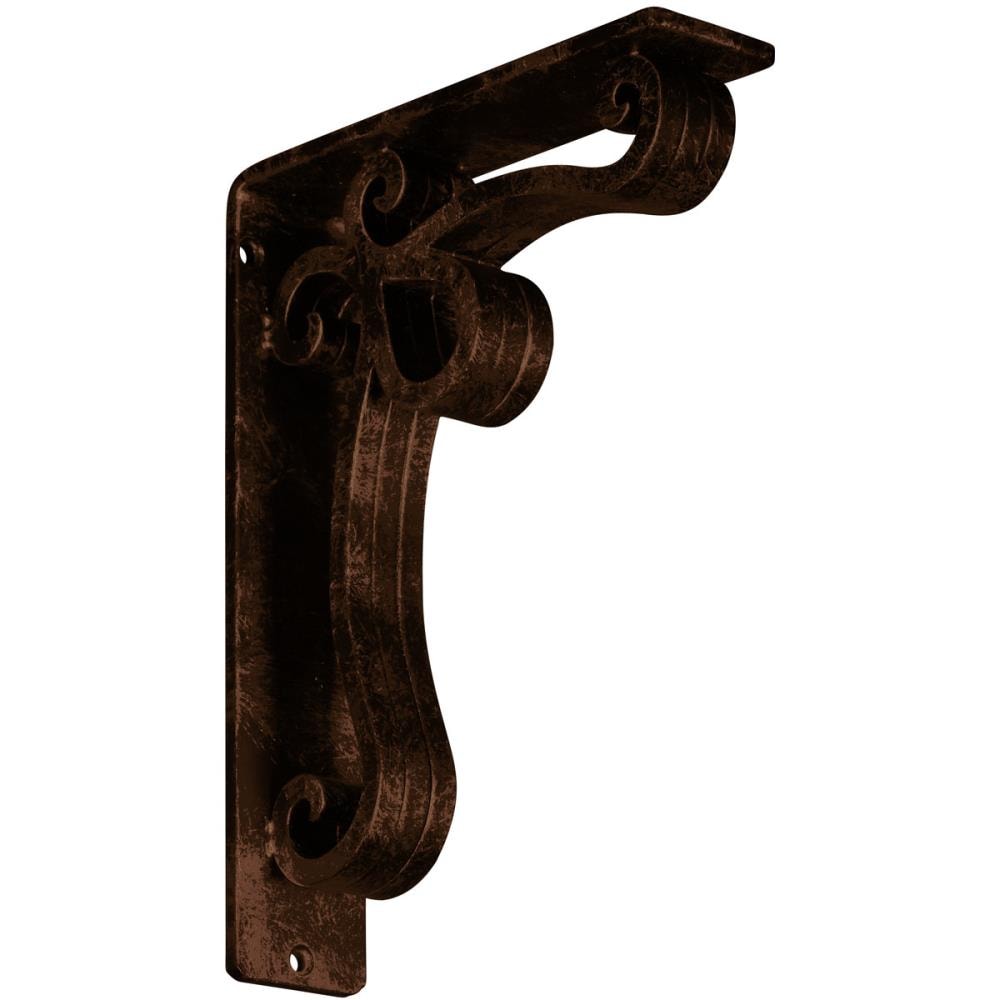 Ekena Millwork Orleans 7.5-in x 2-in x 10-in Antique Copper Wrought Iron Countertop Support Bracket BKTM02X07X10TOLACO Sansujyuku sansujyuku.com