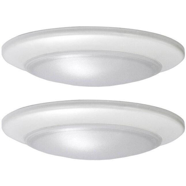 Project Source 1 Light 11 22 In White Led Flush Mount Energy Star 2 Pack The Lighting Department At Lowes Com