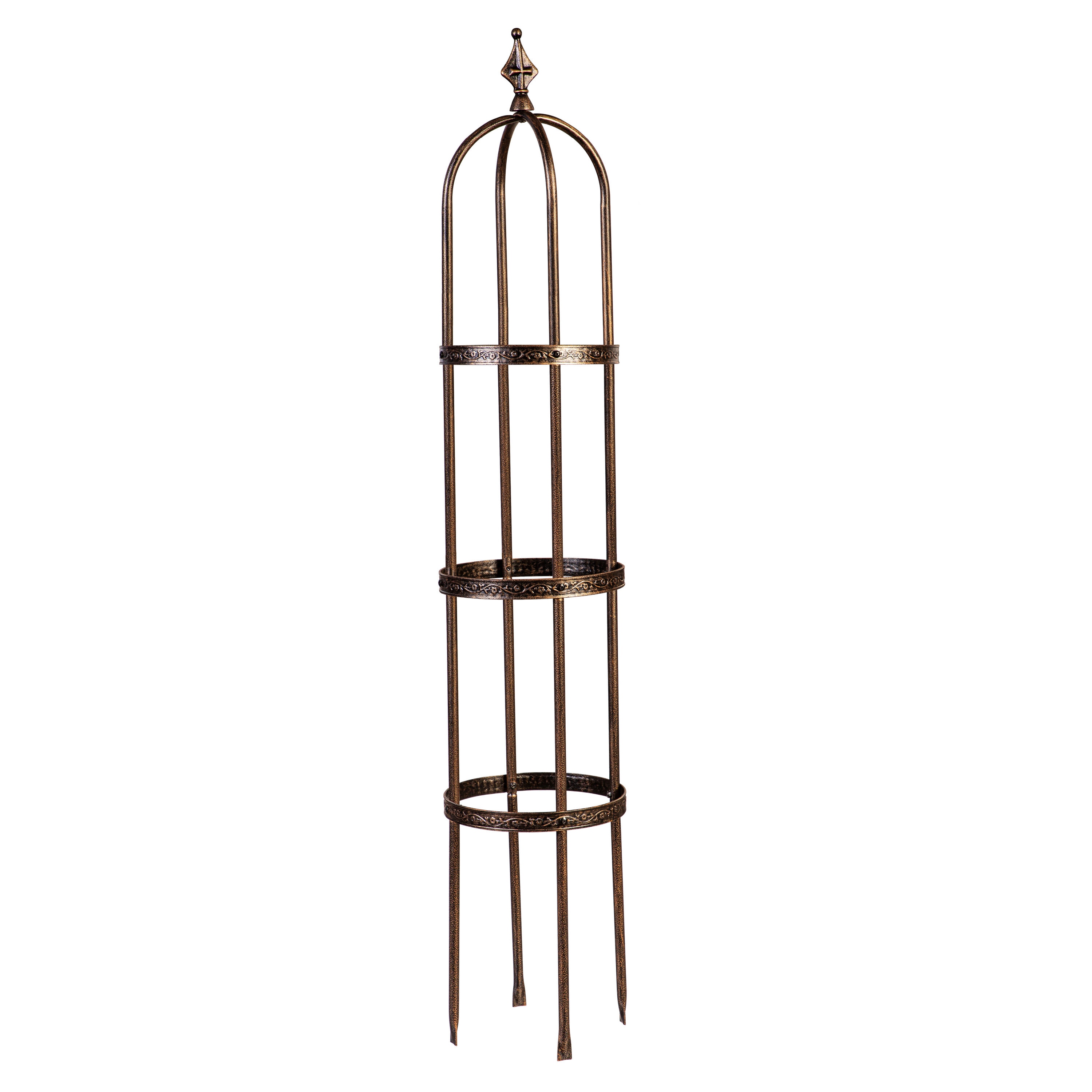 Evergreen 10.63-in W x 60.5-in H Copper Steel Traditional Garden ...