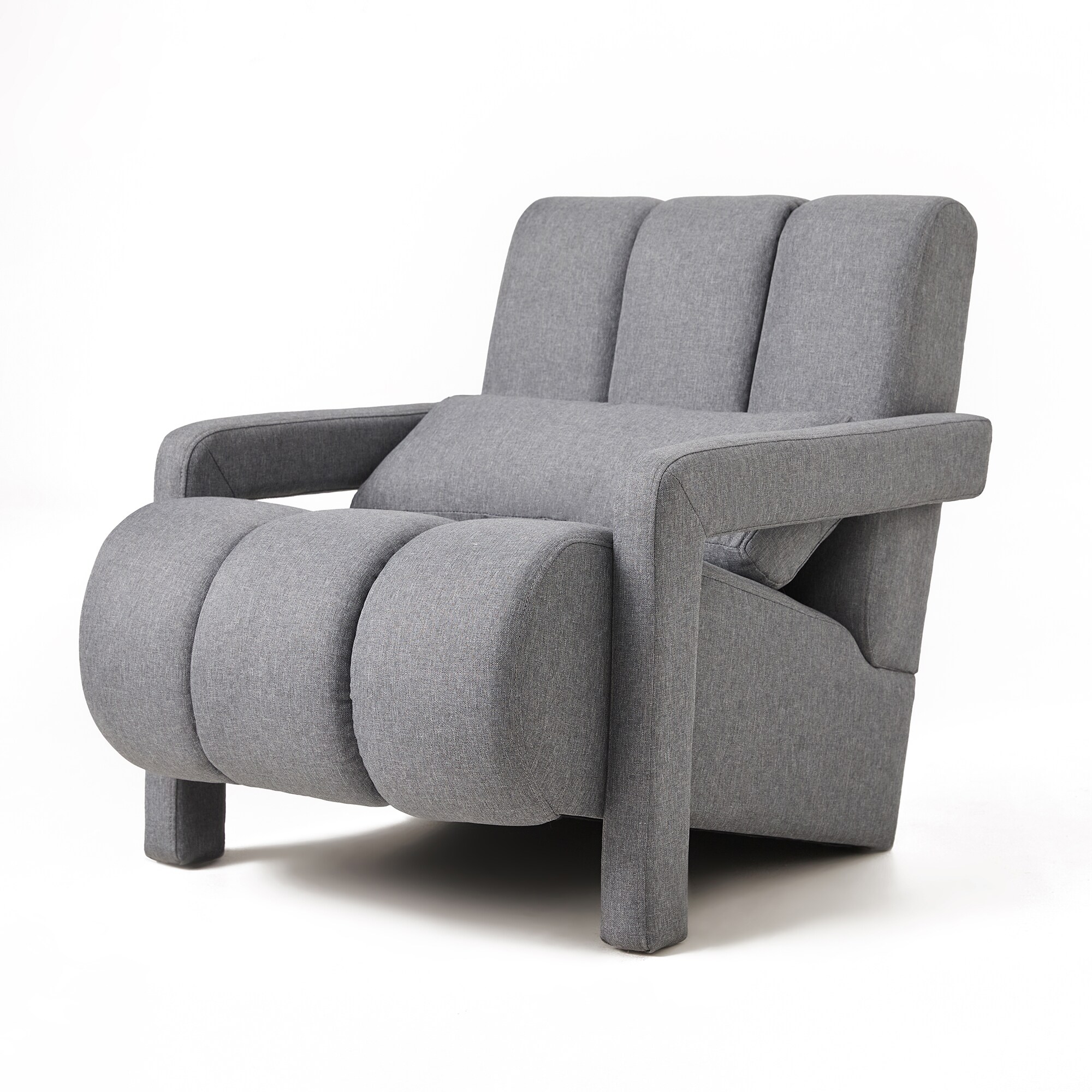 SINOFURN SYA610036GY Modern Gray Linen Accent Chair