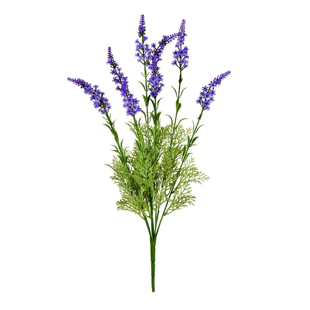 Sruiluo Artificial Plants Lavender Plants Outdoor Flocked Fake Lavender in  Recycled Wooden Pot Artificial Lavender Faux Flowers for Home Kitchen