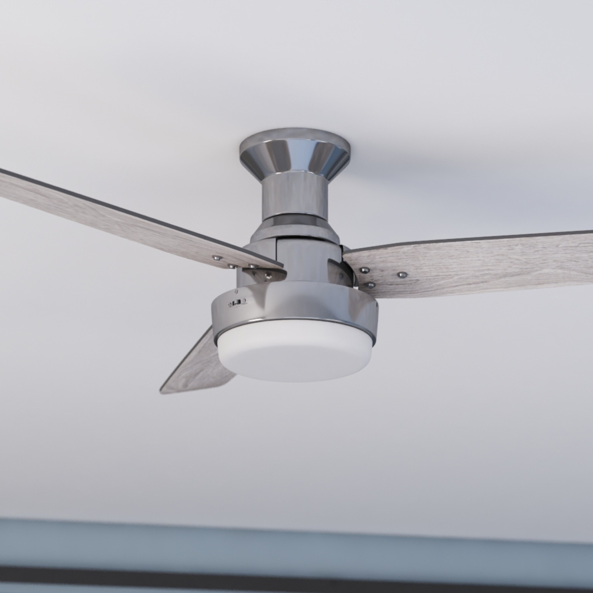 Harbor Breeze Quonta 52-in Brushed Nickel Integrated LED Indoor 