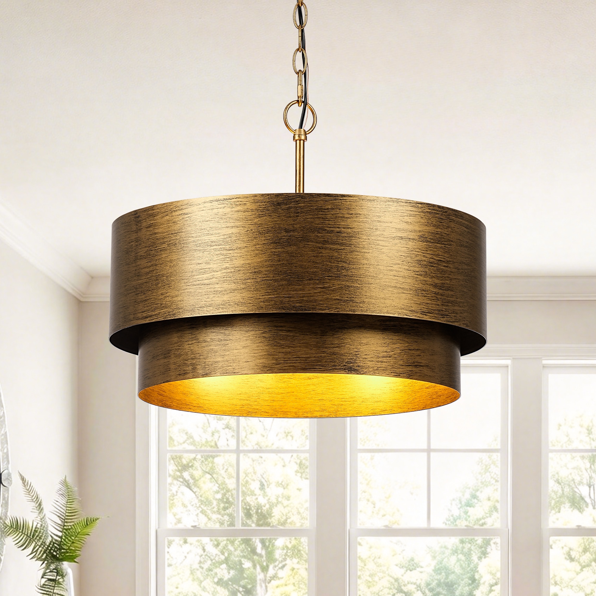 Parrot Uncle 4 -Light Antique Gold Metal Iron Chandelier