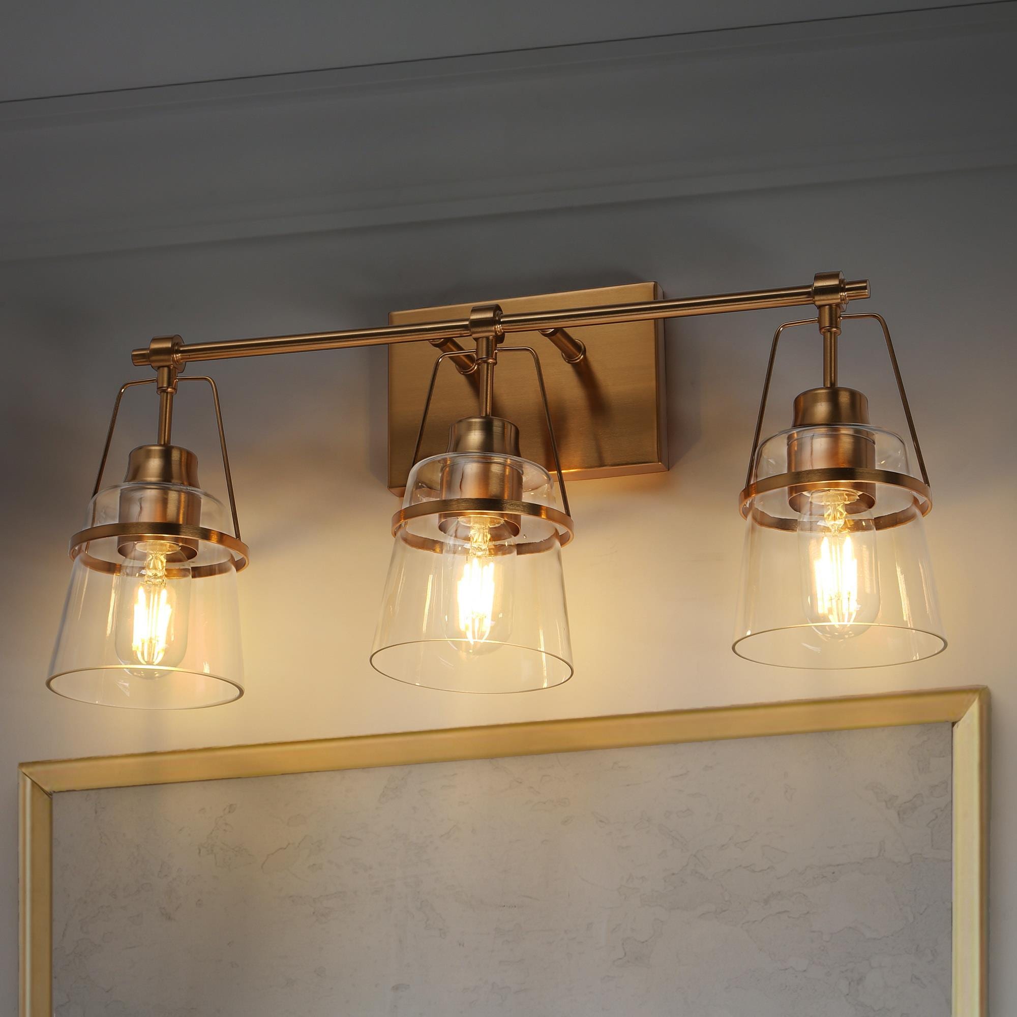 LNC LIJFNRB54W3X8C Dendrophyllia 21.2-in 3 -Light Polished Gold Modern/contemporary Vanity light