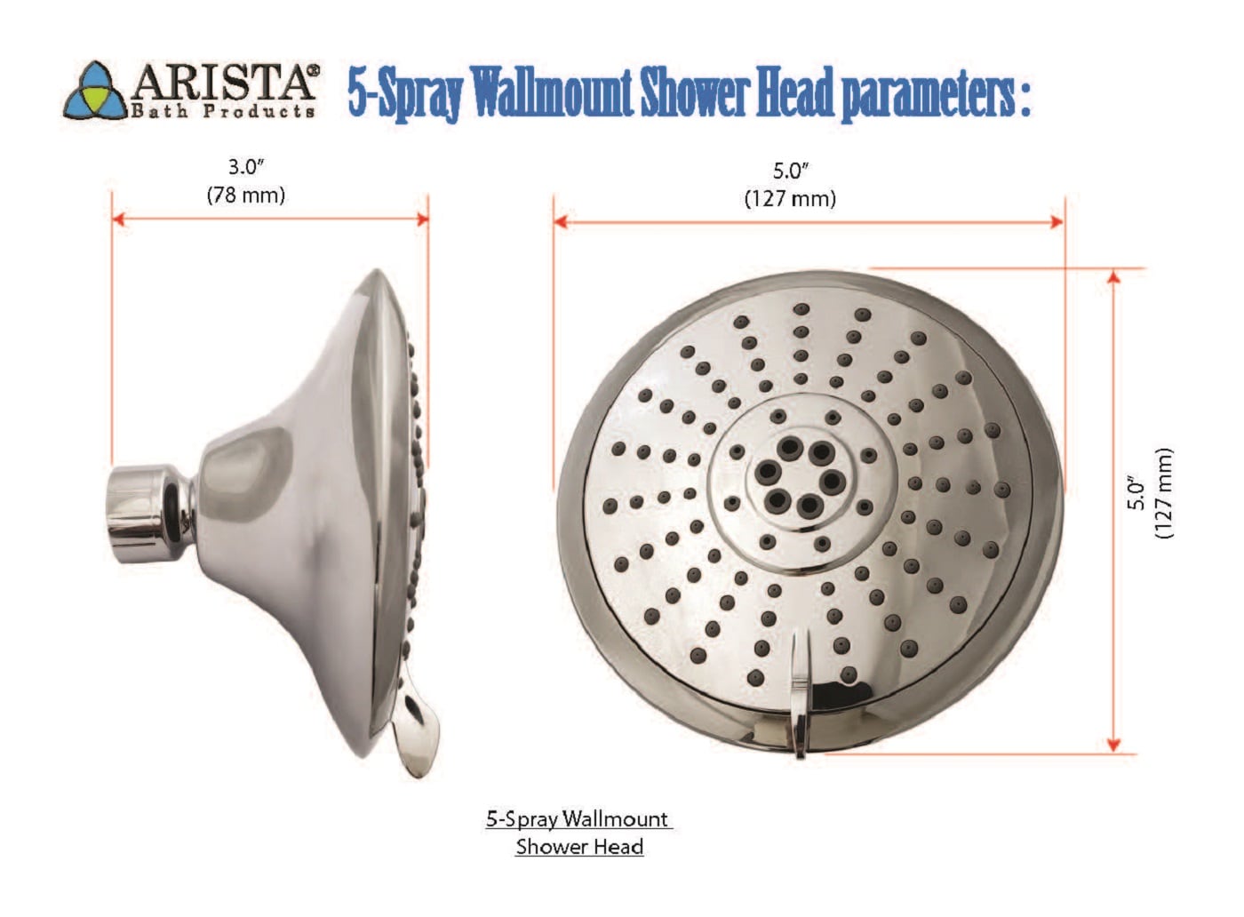 ARISTA SW2552-CH Fixed-Showerhead - View #2