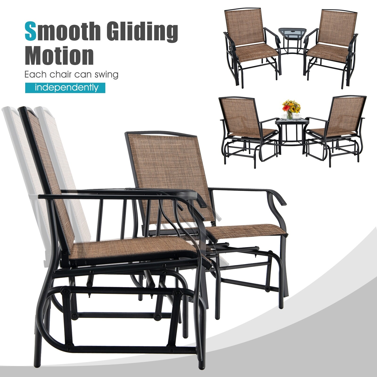 WELLFOR TDJ10188BN Patio-Conversation-Sets - View #7