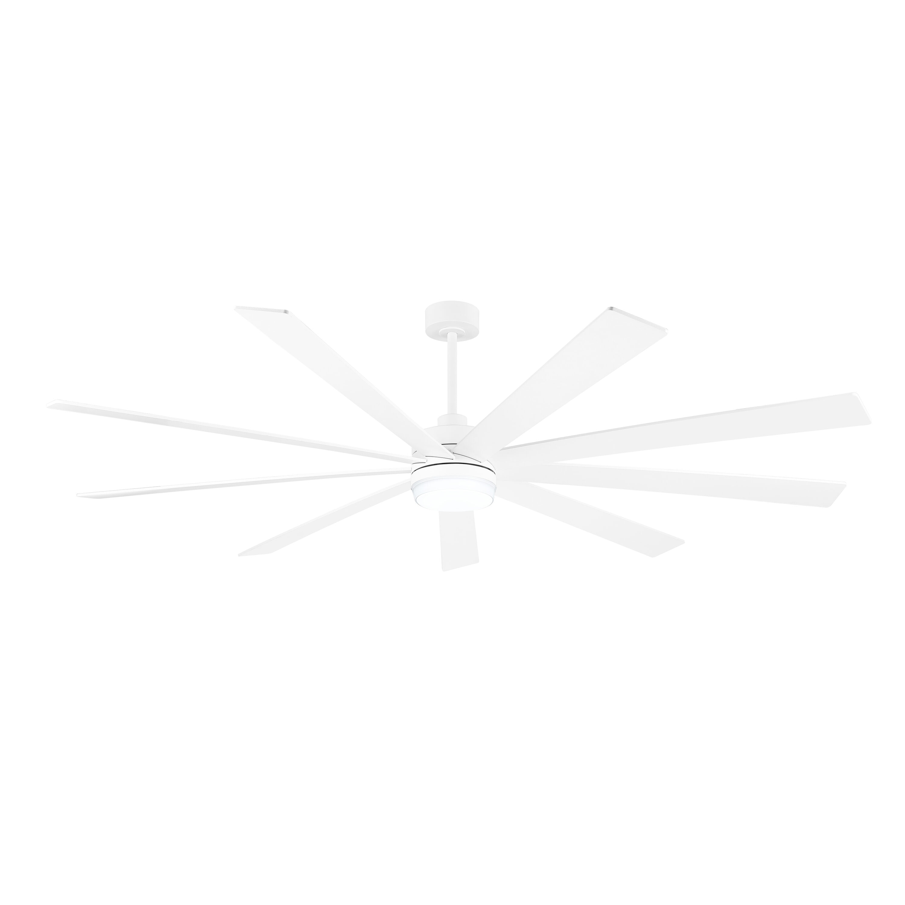 MLIAN WBCF-BS267-WH 72-in Integrated LED White with White Blades Ceiling Fan With Light - Remote Included ( 9 -Blade )