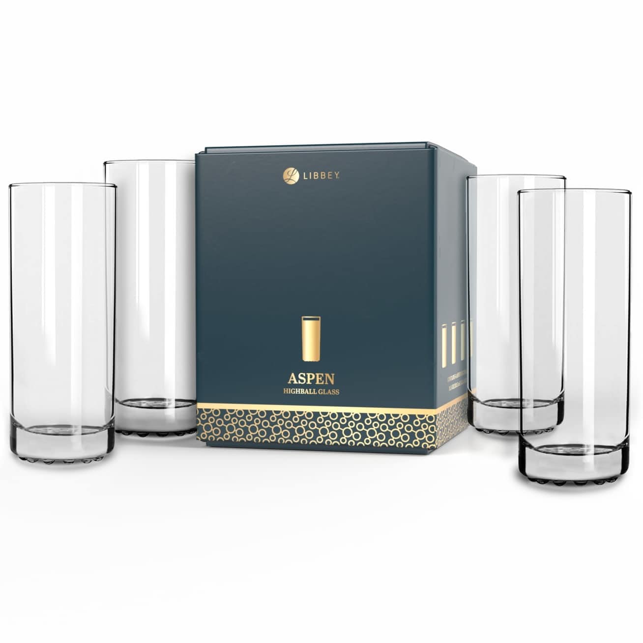 Libbey L740420 Aspen Highball Drinking Glass 10 ounce Set of 4