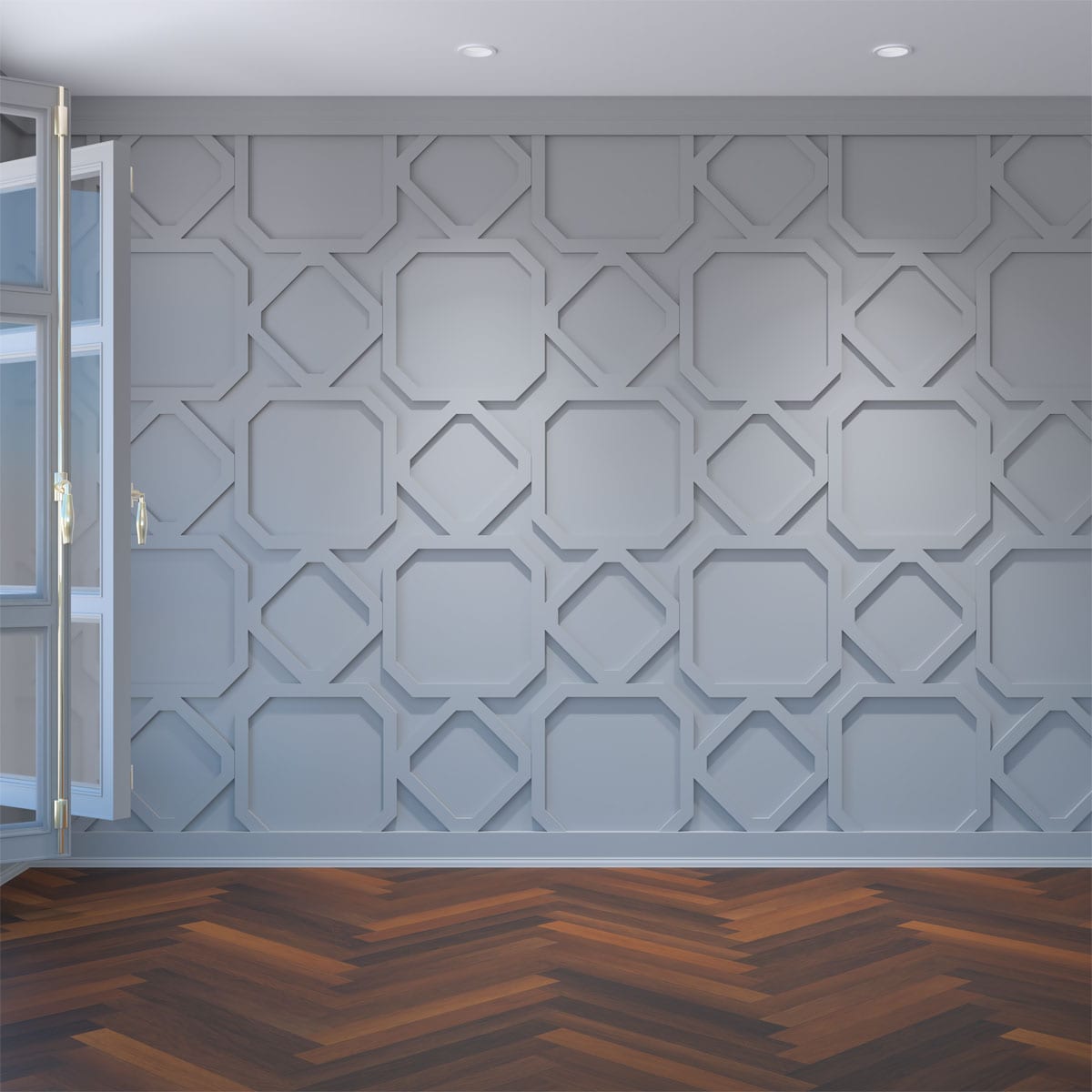 Ekena Millwork WALP24X24LKH 39-in x 23-3/8-in Smooth Paintable/Stainable White PVC Fretwork Wall Panel ( 5.69-sq ft )