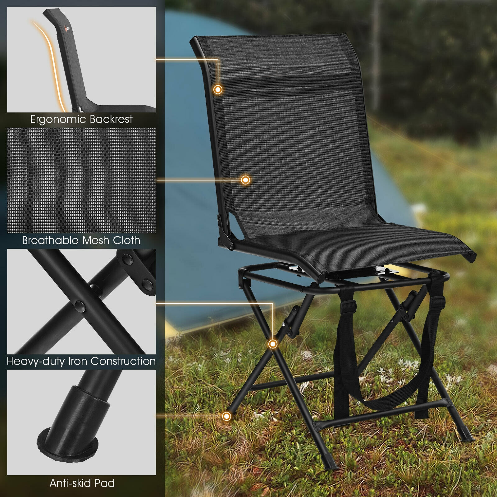 WELLFOR DOJ70724 Beach-Camping-Chairs - View #4