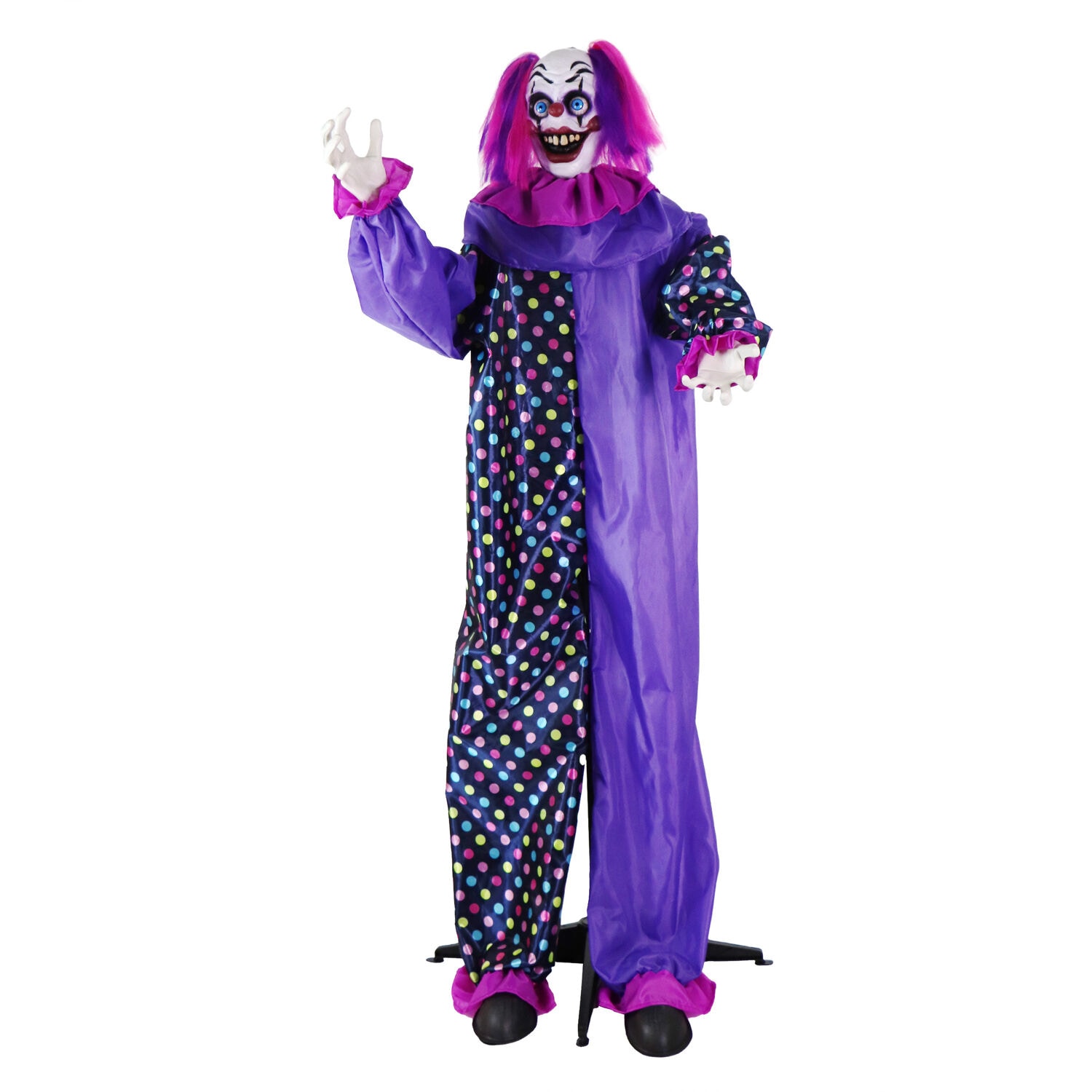 Haunted Hill Farm 5.33-ft Freestanding Talking Lighted Clown ...