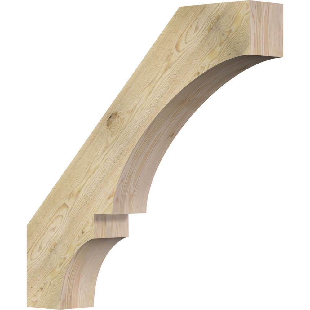 Ekena Millwork BRC06X36X36BOA00RDF 6-in x 36-in x 36-in Douglas Fir Unfinished Wood Balboa Rough Sawn Knee Brace