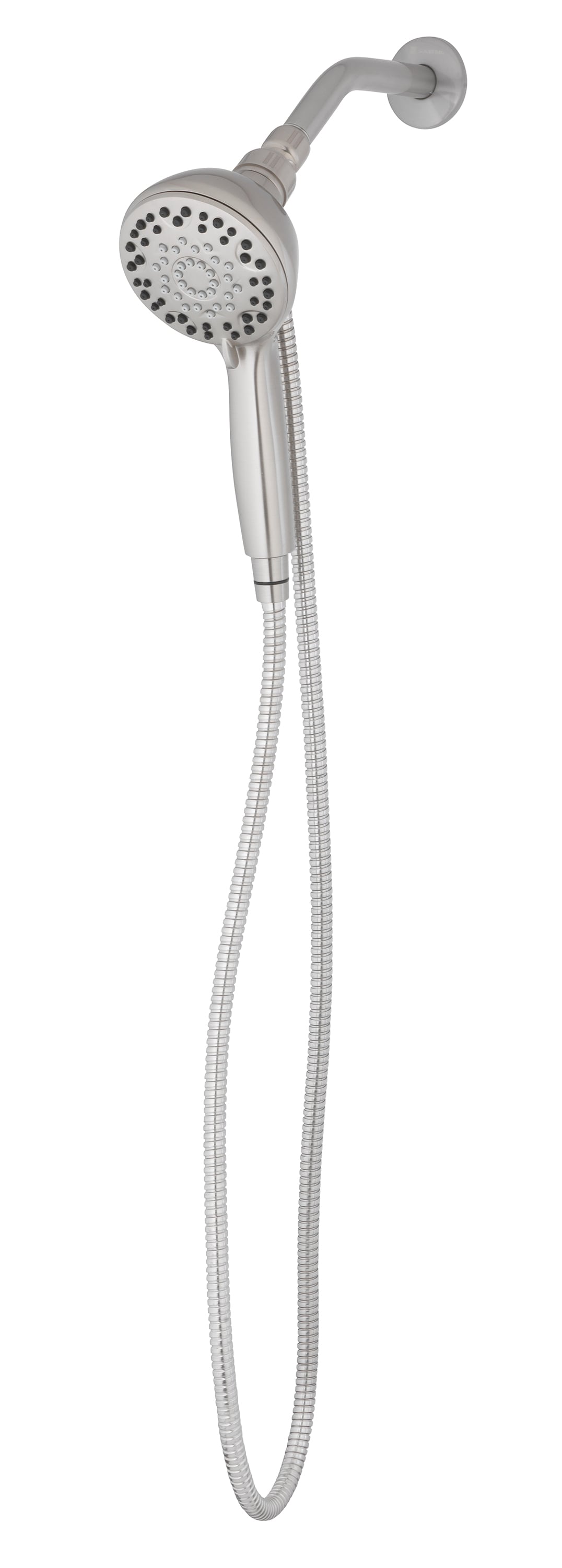 allen + roth 5260992 Galway 6 -Spray Brush Nickel 6-in Round Handheld Shower Head 1.8 GPM