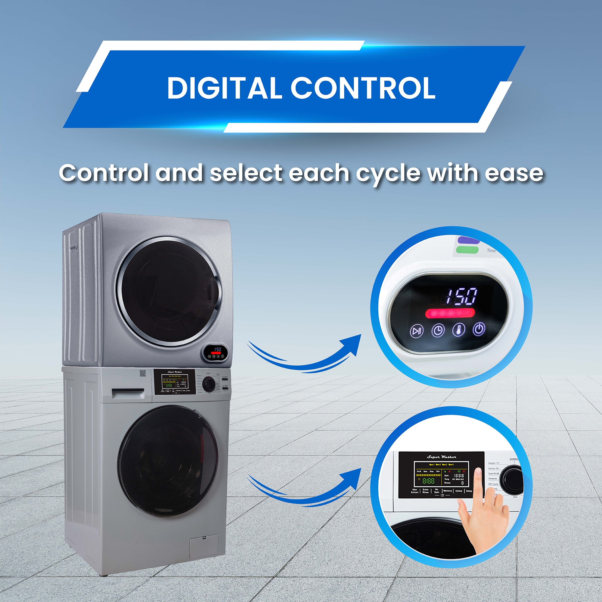 Equator Advanced Appliances EW 826 + ED 852 S Combo-Washer-And-Dryer - View #14