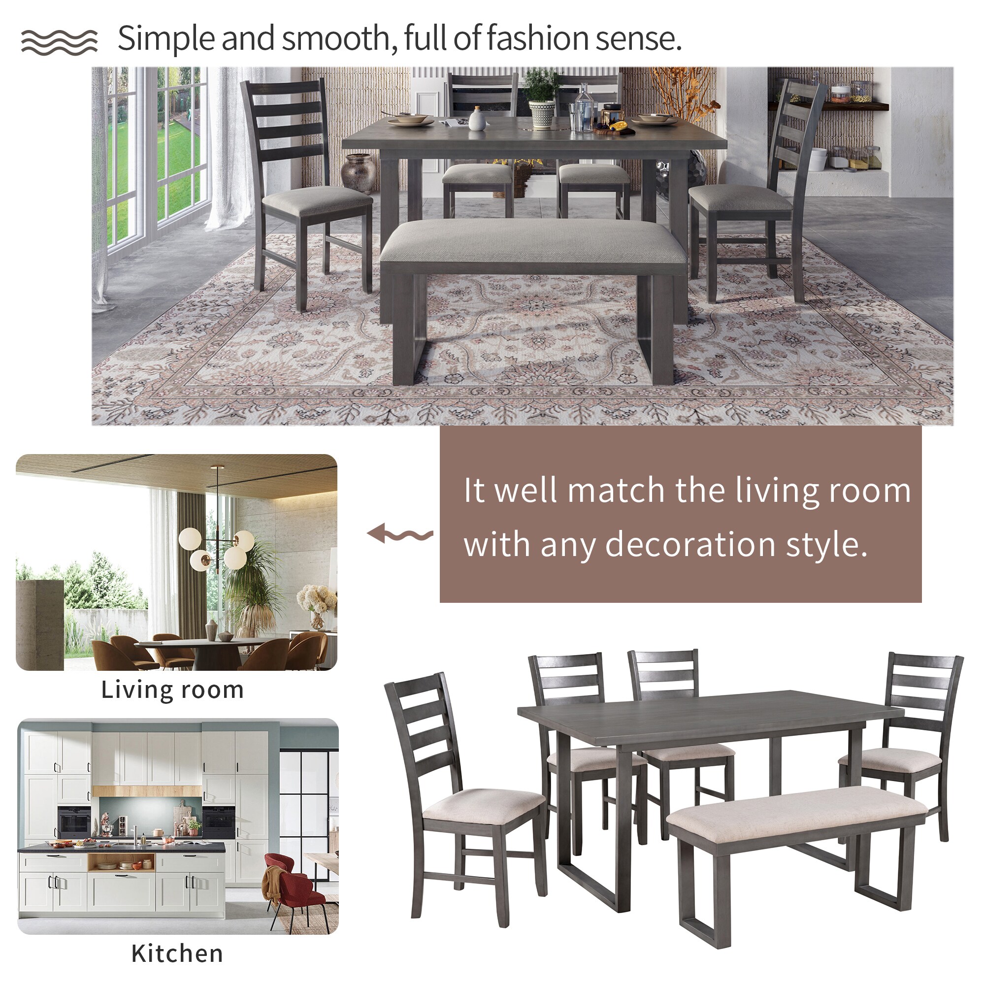 SINOFURN SYA330066GY Dining-Sets - View #3