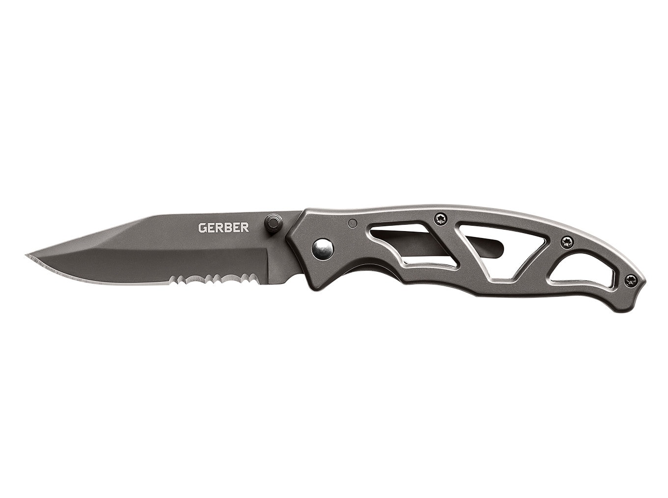 Gerber 3.01-in High Carbon Stainless Steel Clip Point Serrated Edge Pocket  Knife in the Pocket Knives department at