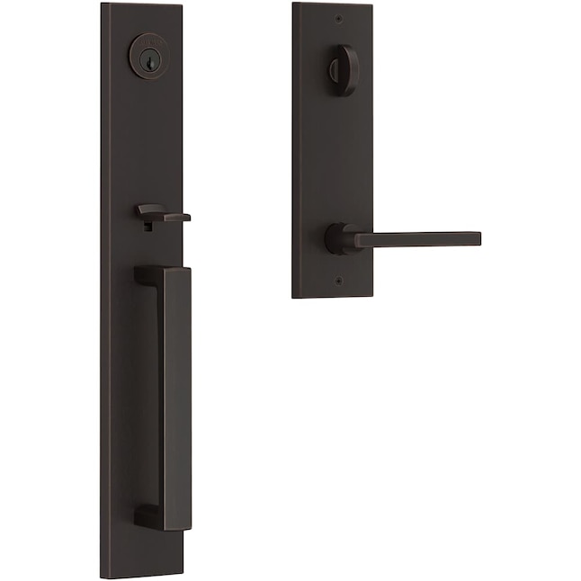 Baldwin EESANXSQUCQE112 EE.SANxSQU.R.CQE Santa Cruz Full Plate Single Cylinder Keyed Entry Handleset with Interior Square Lever and Emergency Egress Function