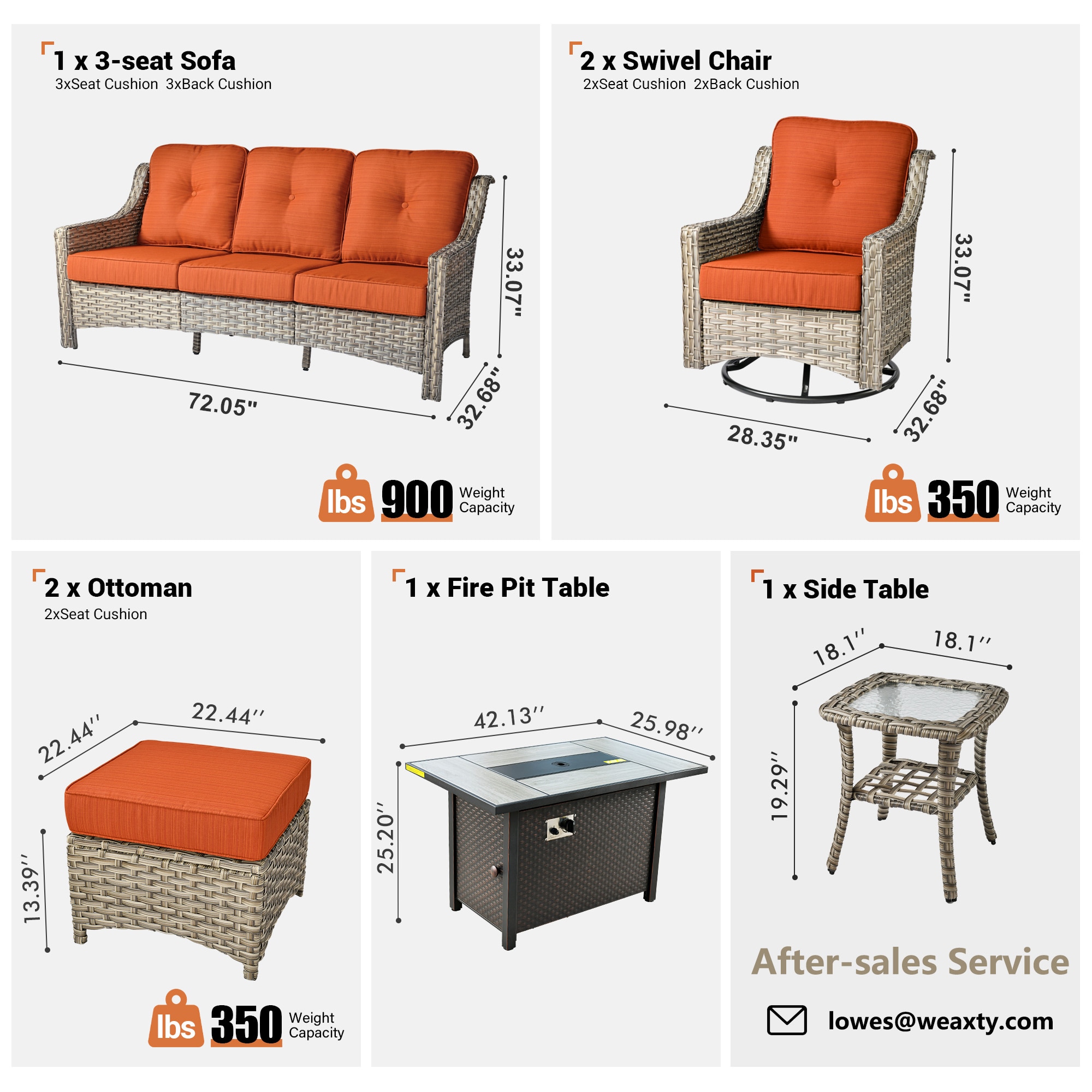 weaxty HMBCFP03-PAD806 Patio-Conversation-Sets - View #7