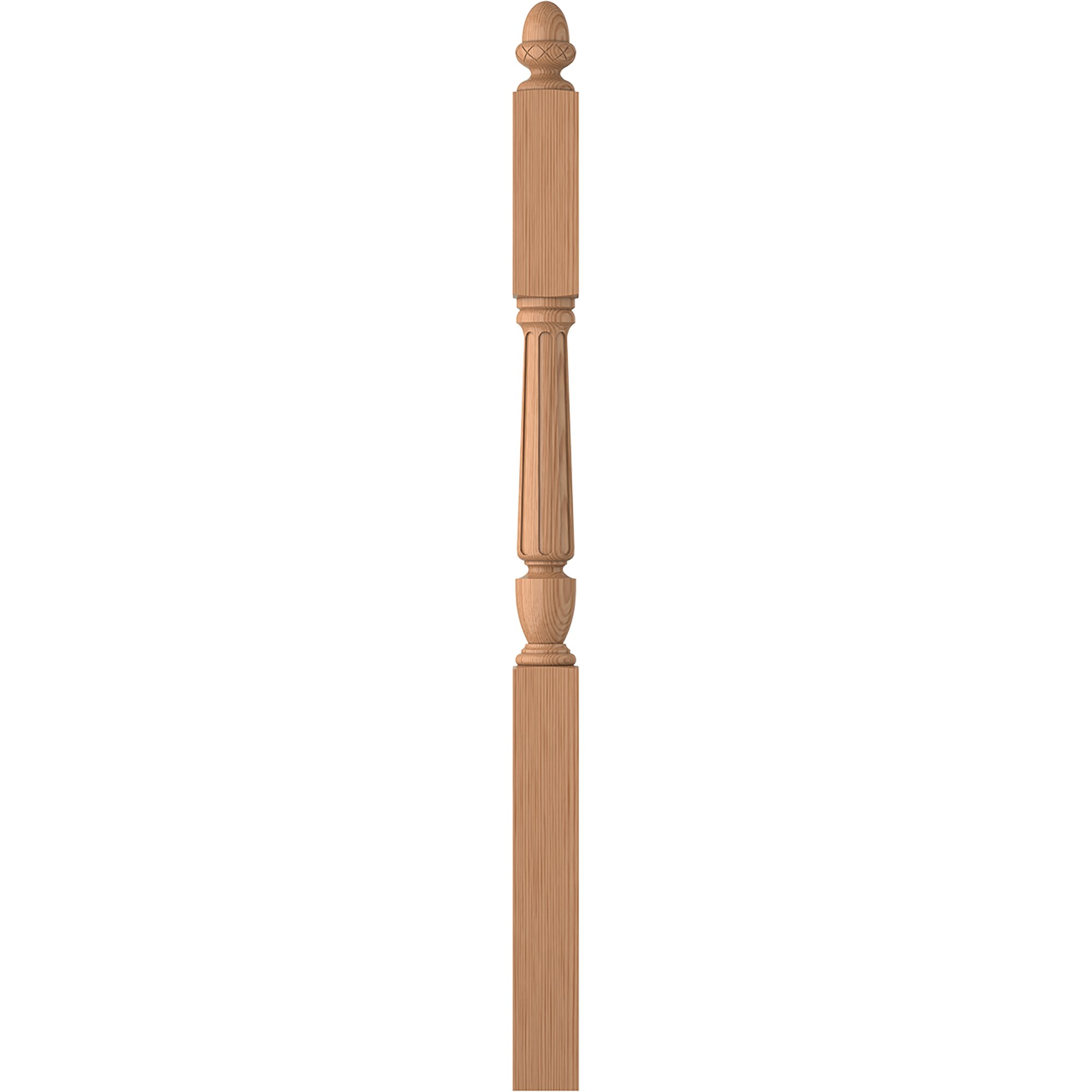 L.J. Smith Stair Systems LJF-3045-AL Regent 3.5-in x 57.75-in Unfinished Alder Balcony Stair Newel Post