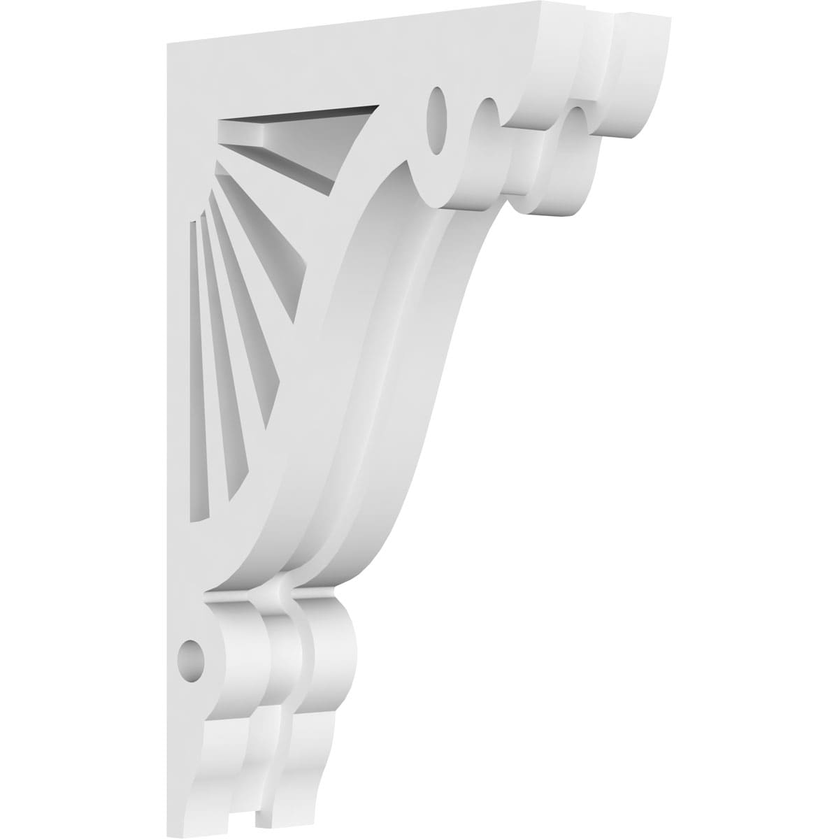 Ekena Millwork CORP01X05X08MA 1.875-in x 5-in x 8-in Marshall Unfinished White PVC Paintable Corbel
