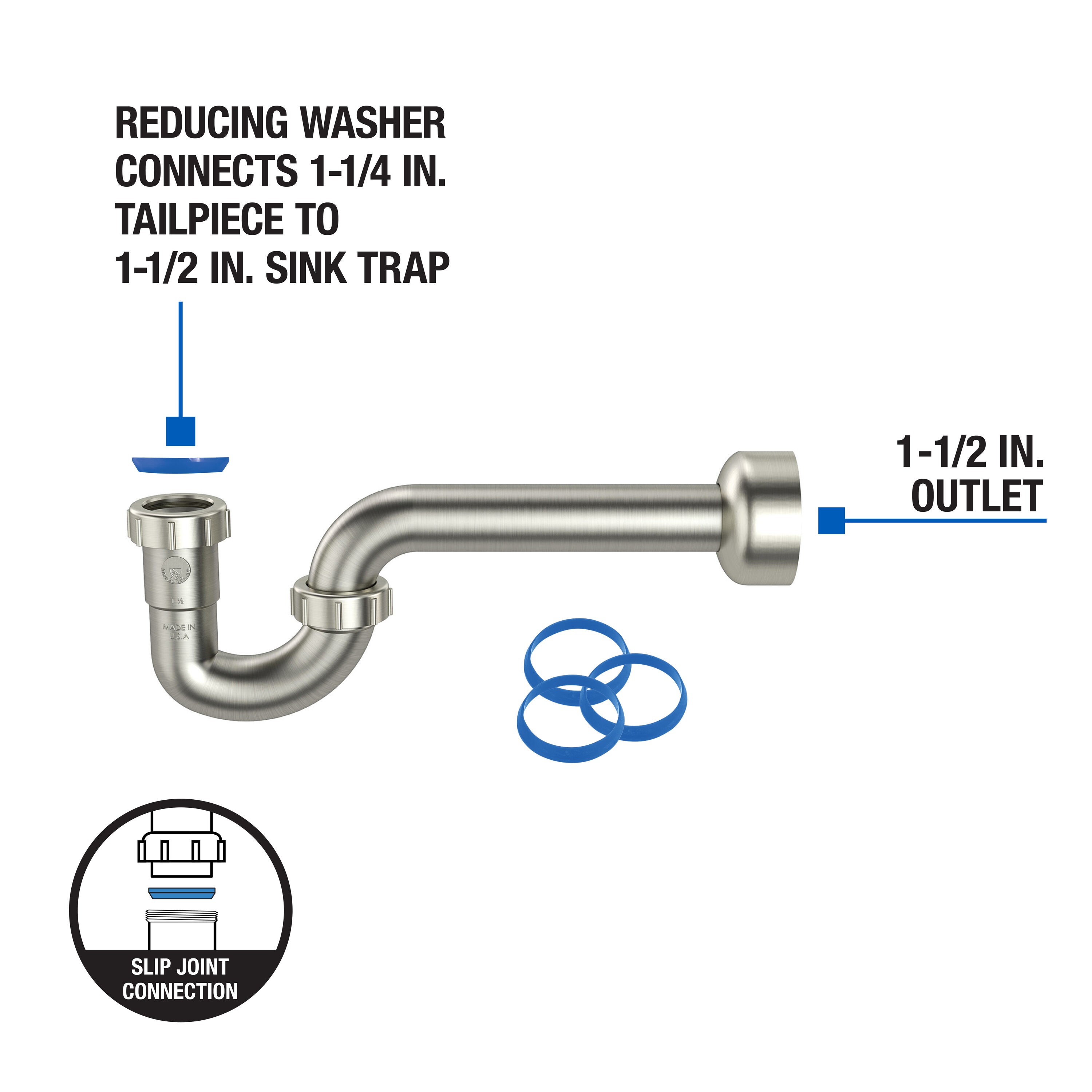 Dearborn 1000000610 Decorative 1-1/2-in ABS P-trap