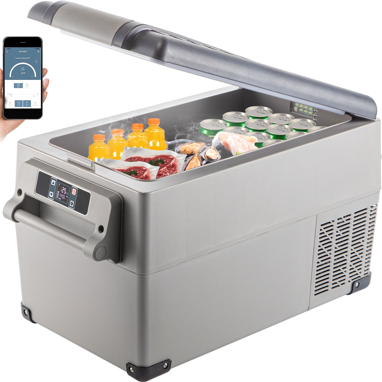 VEVOR SCBXYSSCZSH-01215V1 60 W APP Control Car Refrigerator 1.48 cu ft Garage Ready Frost free Chest Freezer ( Travel Cooler )