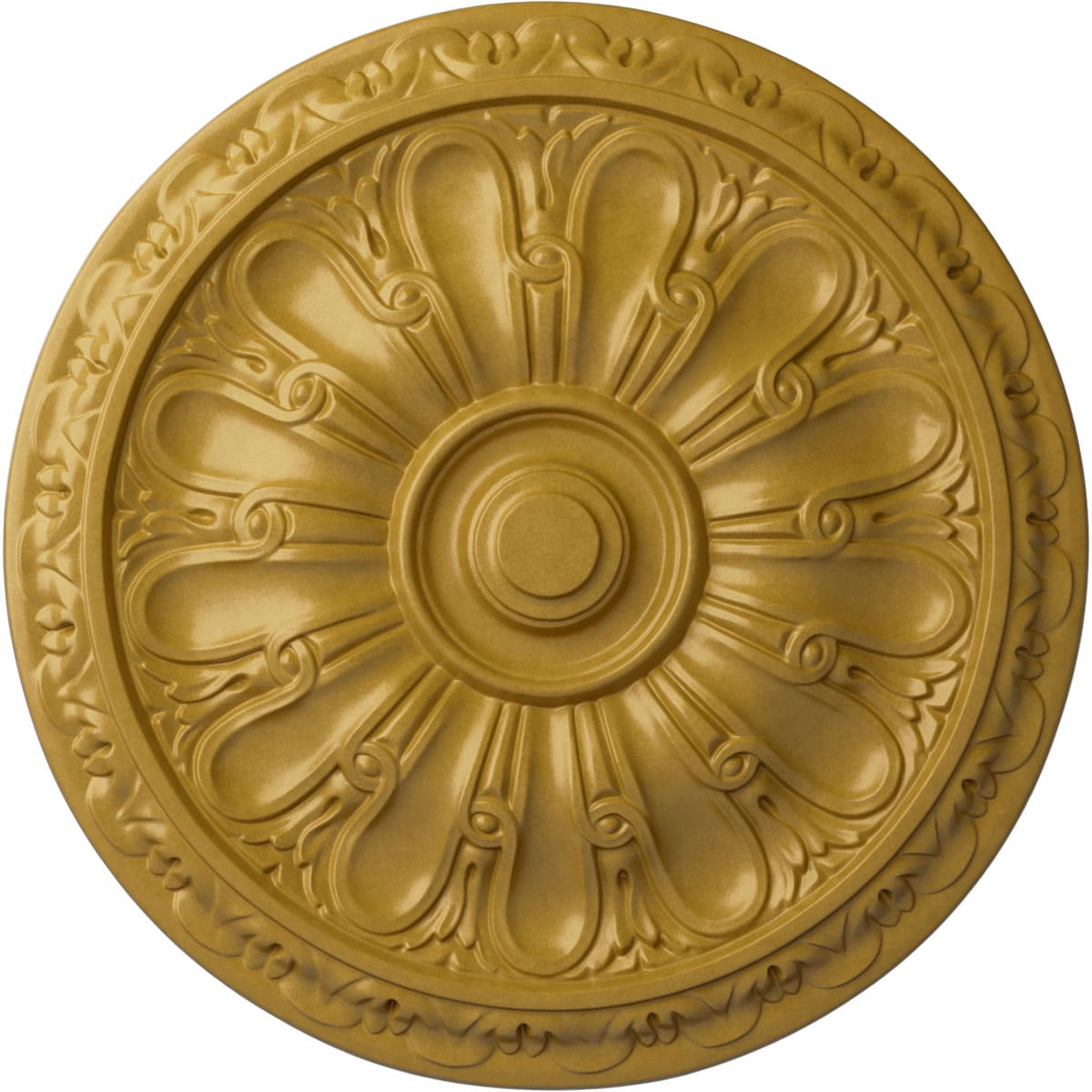 Ekena Millwork CM16KIIGS Kirke 15.75-in W x 15.75-in L Painted Iridescent Gold Polyurethane Whole Ceiling Medallion