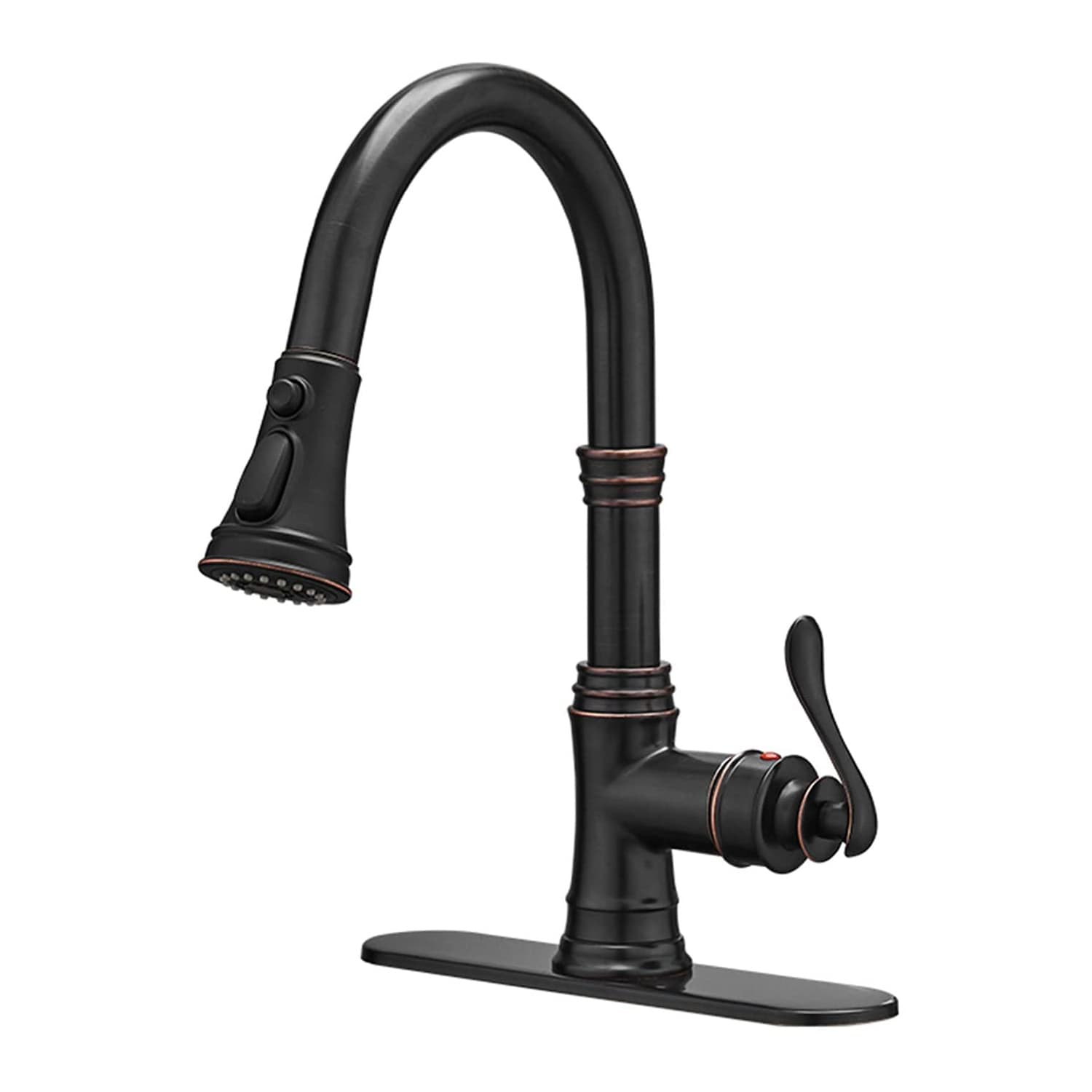 WELLFOR BFP5301BN -WF For Home Kitchen Faucet Oil Rubbed Bronze Single Handle Deck-mount Pull-down Kitchen Faucet ( Deck Plate Included )