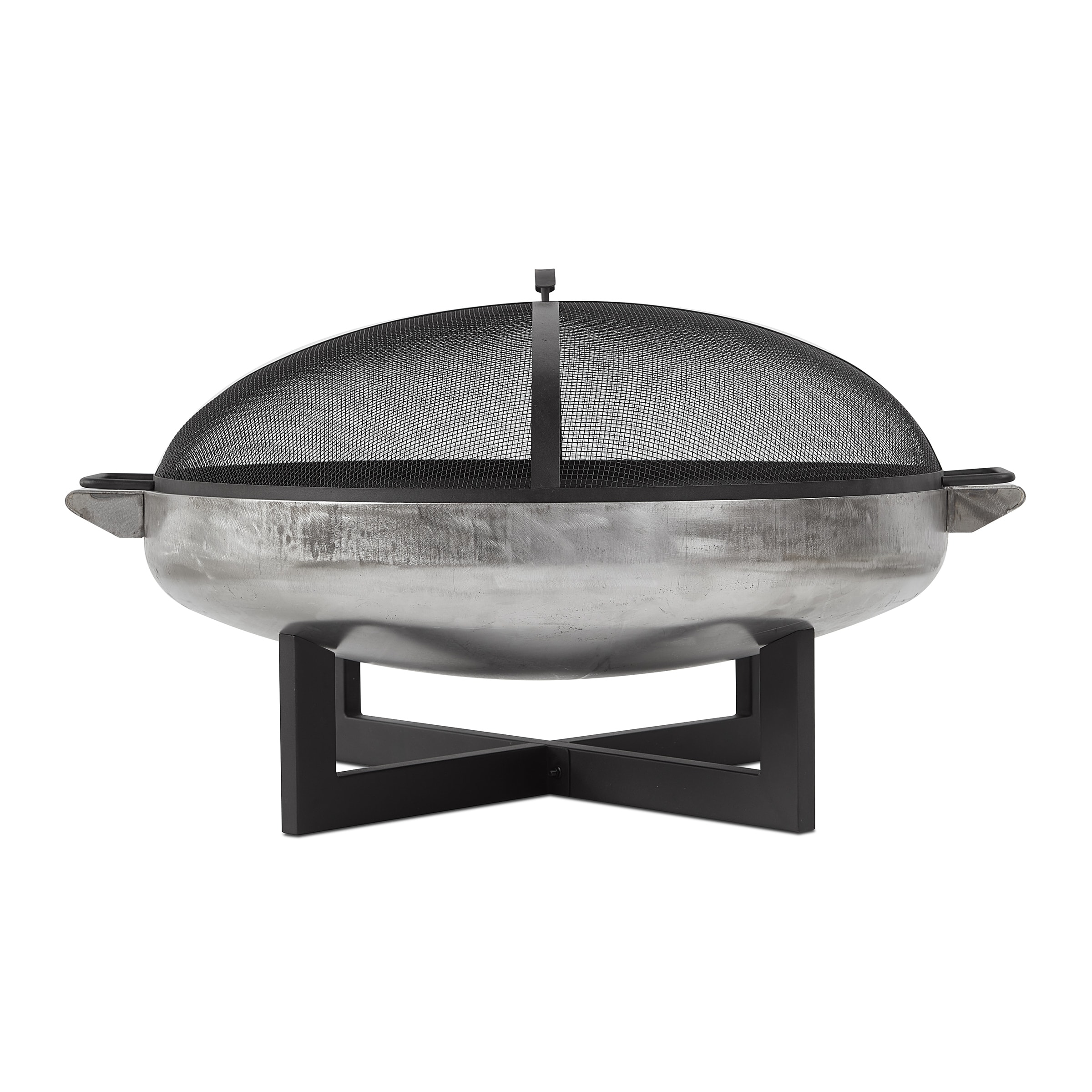La Porte 34.5" Black and Rust Steel Wood Burning Fire Pit
