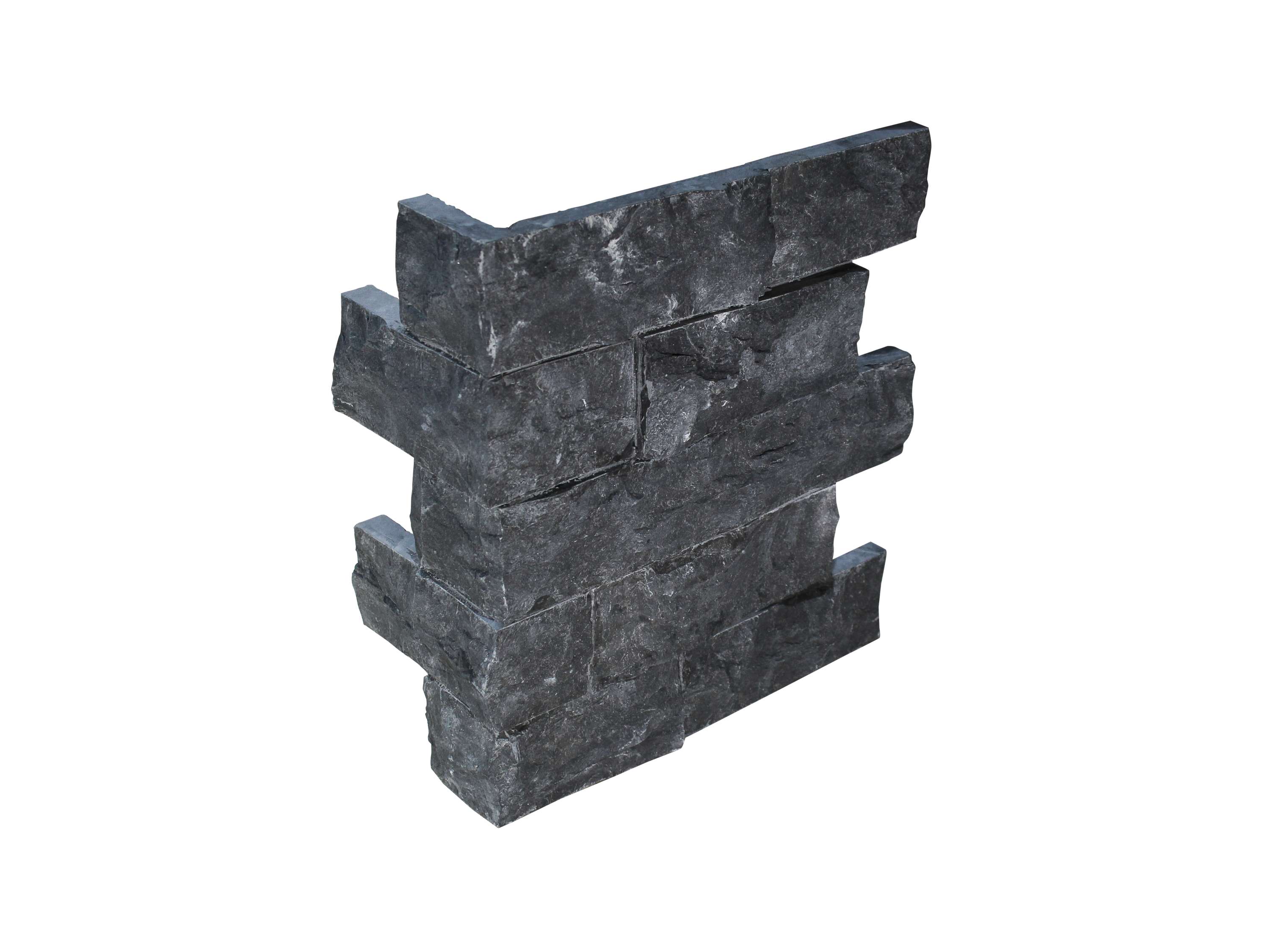 Natural Stone Veneer L55-12C-RM-BK 24-in x 12-in Set of 50 LNFT-Rocky Mountain-Black-12inCorner 50 Linear feet Black Stone veneer