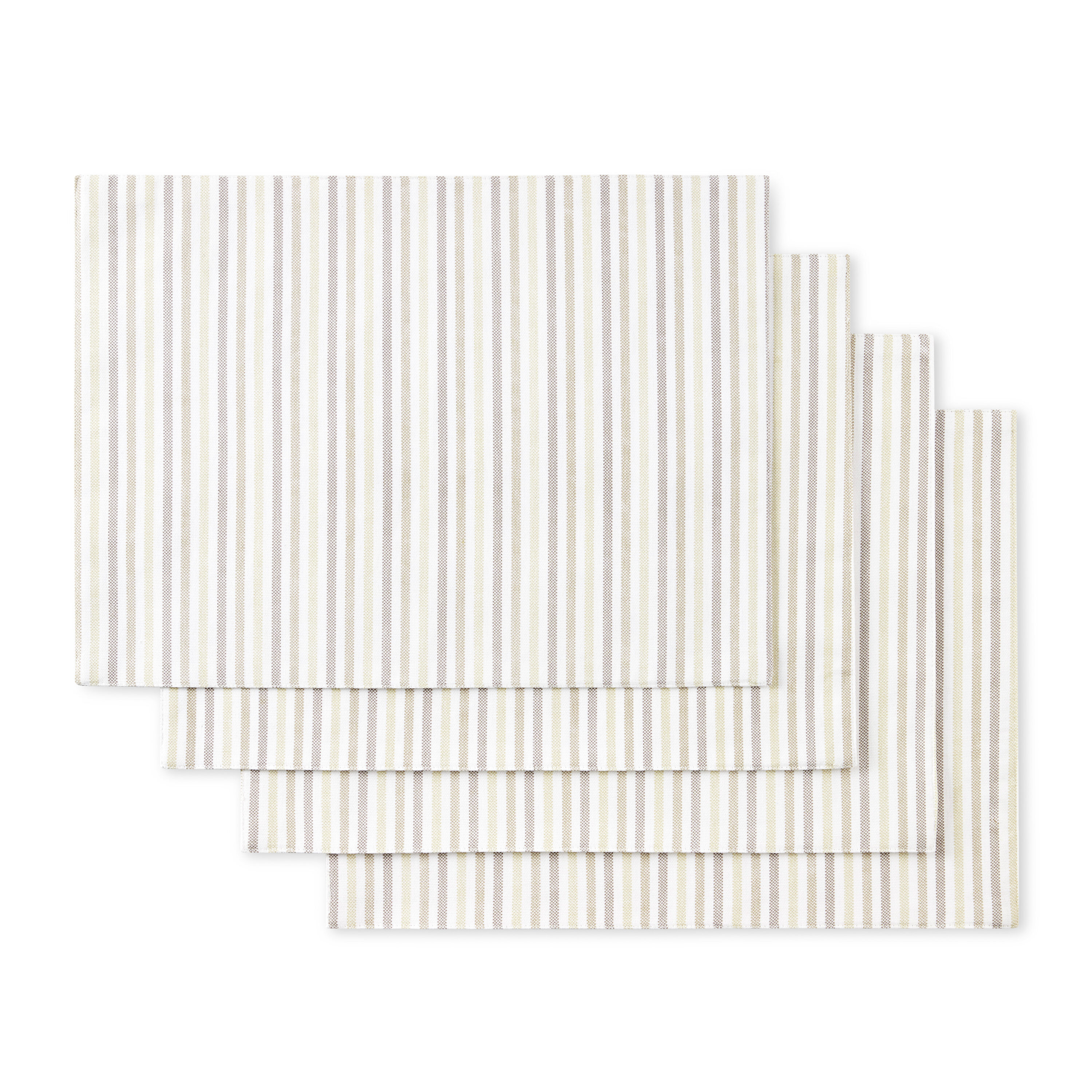 Martha Stewart P4018634TDMS 56WH 4 -Pack Beige/Brown Cotton Rectangle Placemats