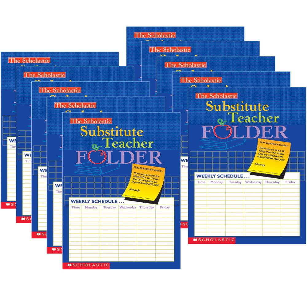 Scholastic Inc. SC-0439546443-10 Substitute Teacher Folder, Pack of 10