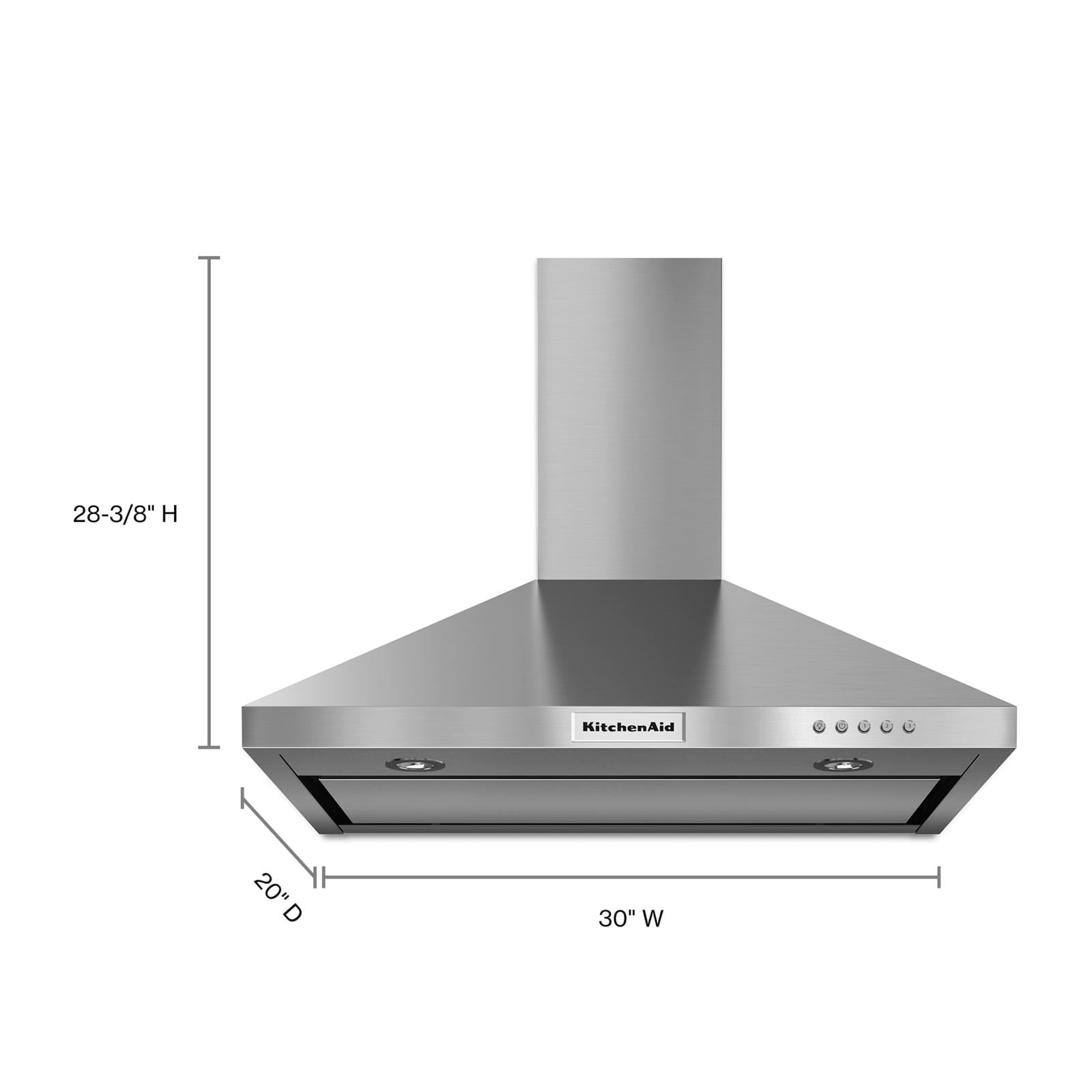 KitchenAid 30-in 400-CFM Convertible Stainless Steel Wall-Mounted Range  Hood with Charcoal Filter