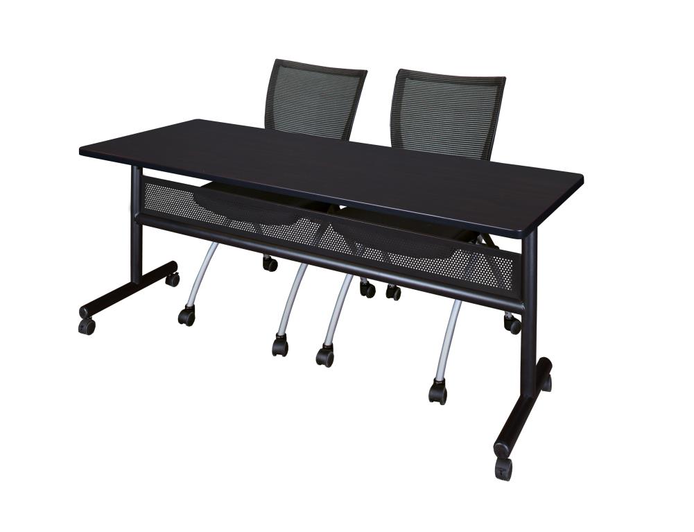 Regency MKFTM7224MW09BK Training Brown 4-Person Training Table (72-in W x 29-in H)