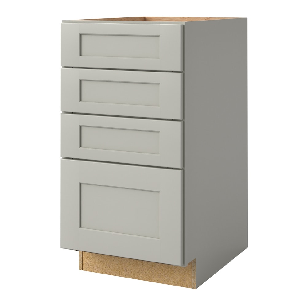 Stonewall 18-in W x 34.5-in H x 24-in D Stone 4-Drawers Base Fully Assembled Cabinet (Flat Panel Style) in Gray | - allen + roth 21480