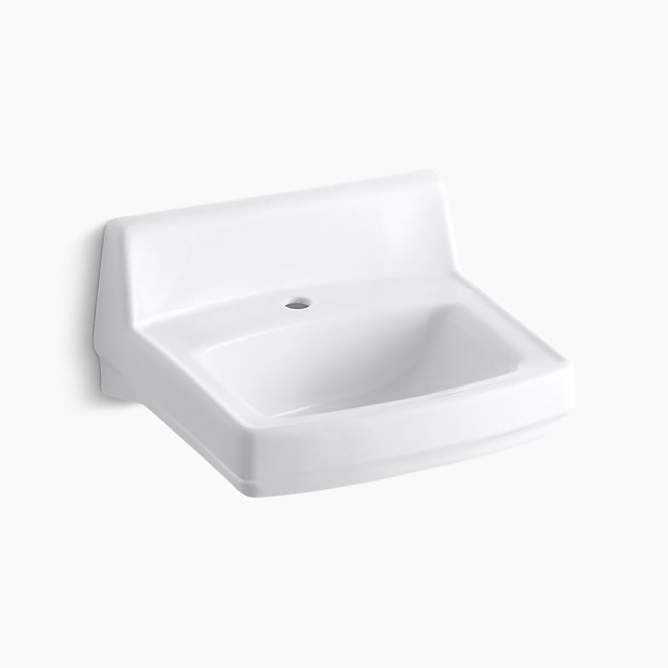 KOHLER 12643-0 Greenwich Vitreous china Wall-mount Rectangular Traditional White Bathroom Sink ( 20.75-Inches x 18.25-Inches )