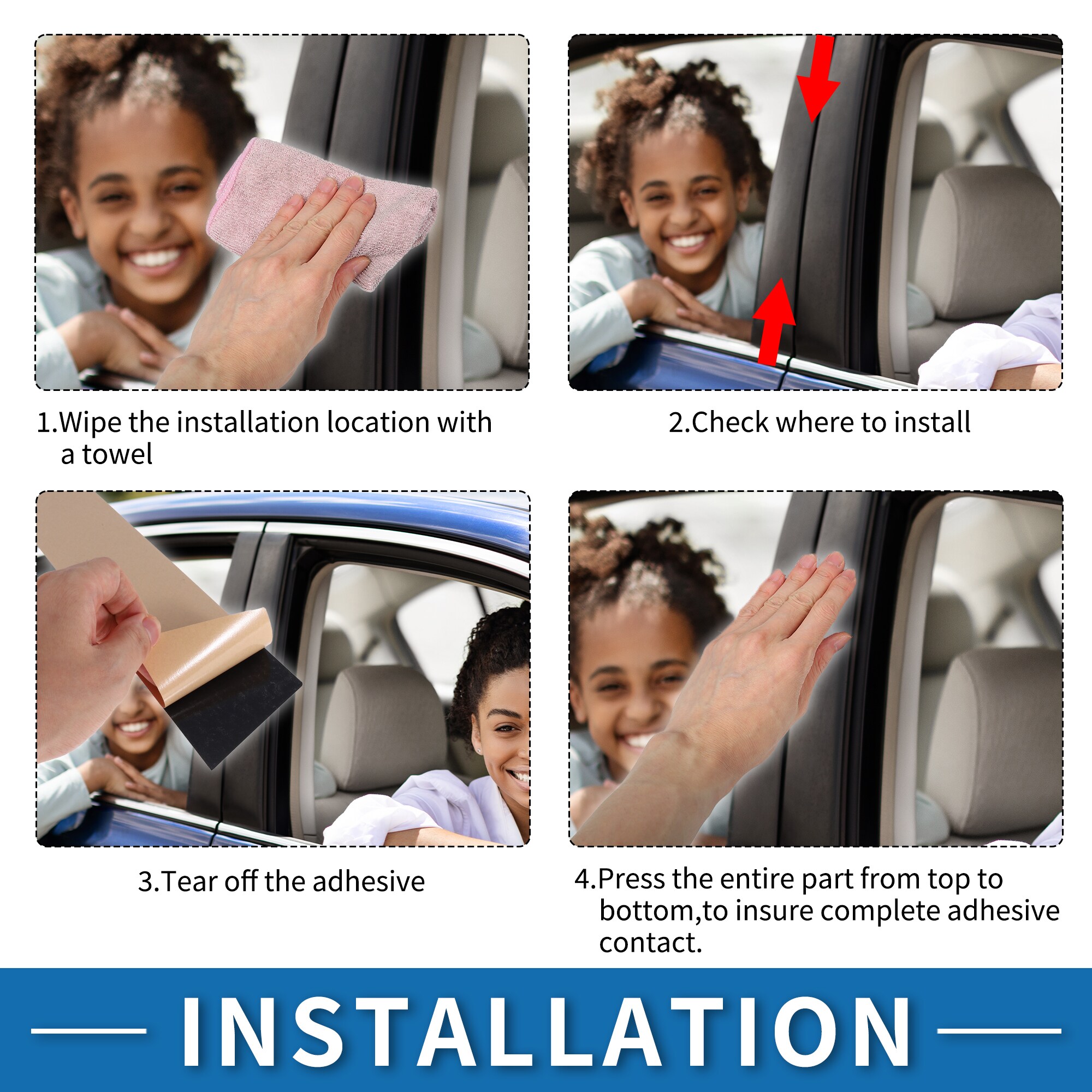 Unique Bargains Door Pillar Window Trim Anti Scratch Sticker Pillar ...