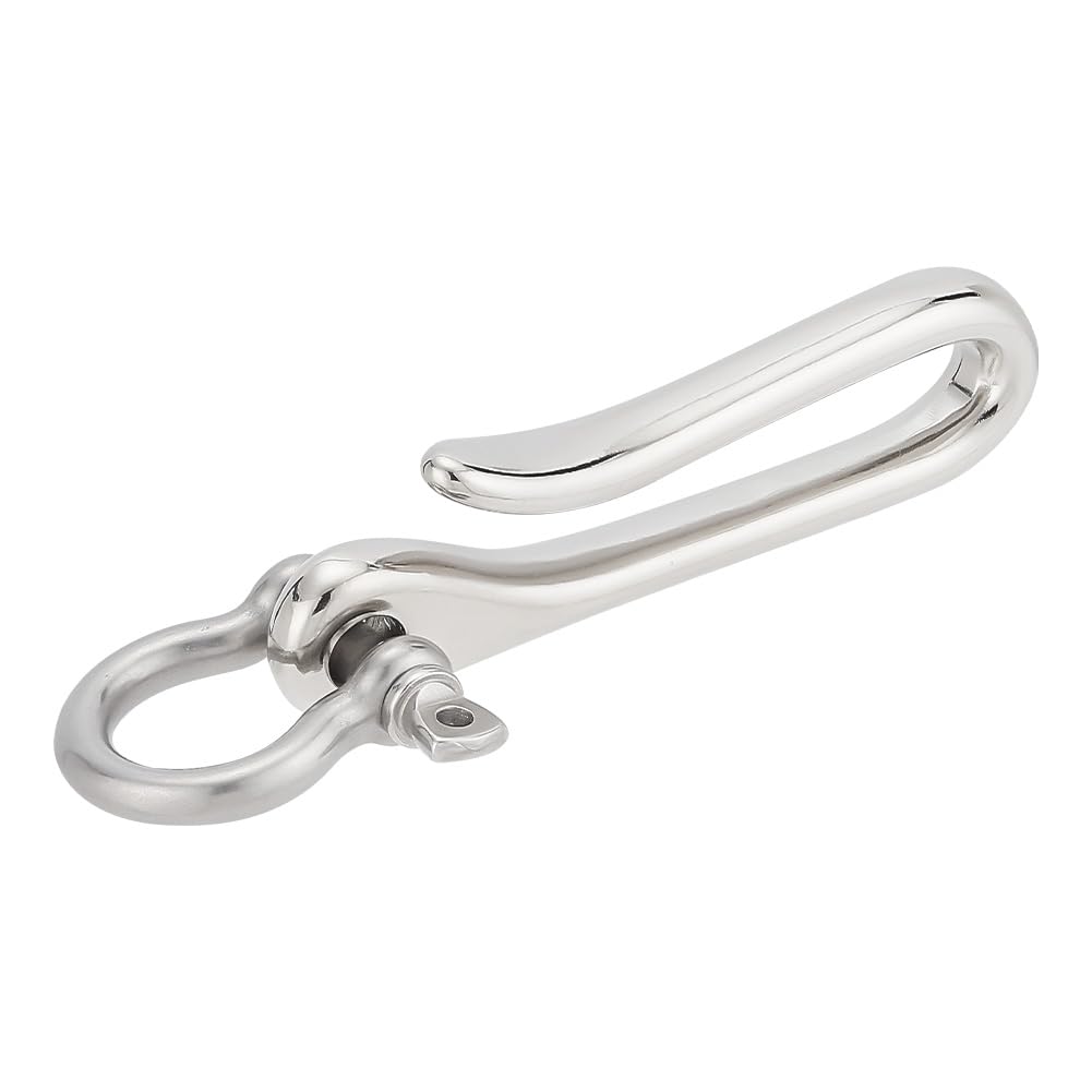 UUDULY Solid Brass U Shape Hook Keychain Heavy Duty Car Key Holder with D Ring for Men Women durable home and garden accessory designed for #LUU0817U041