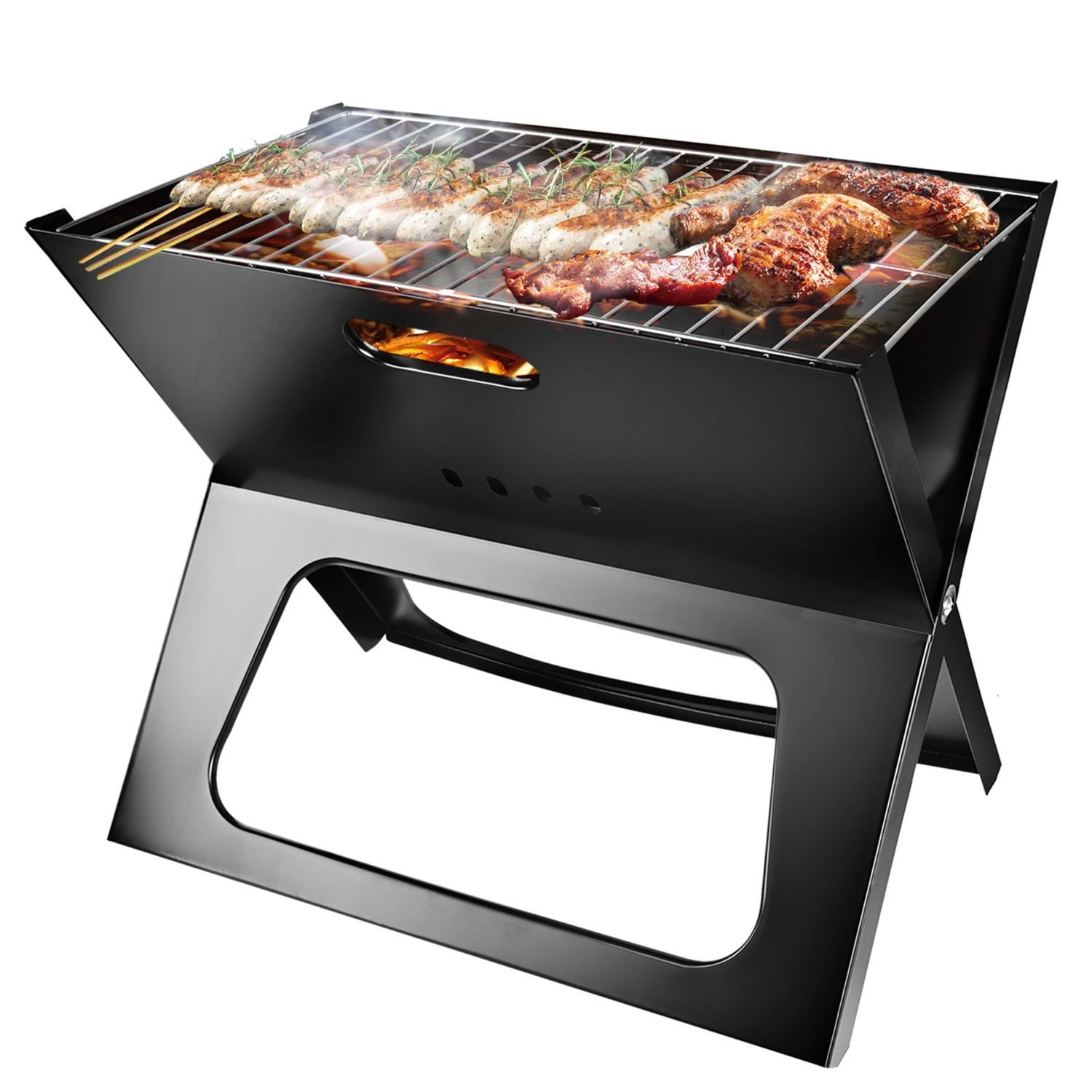 Vkoiyg Portable BBQ Barbecue Grill Foldable Charcoal Grill Camping Garden Outdoor Travel #DO-D0101H7X6MX