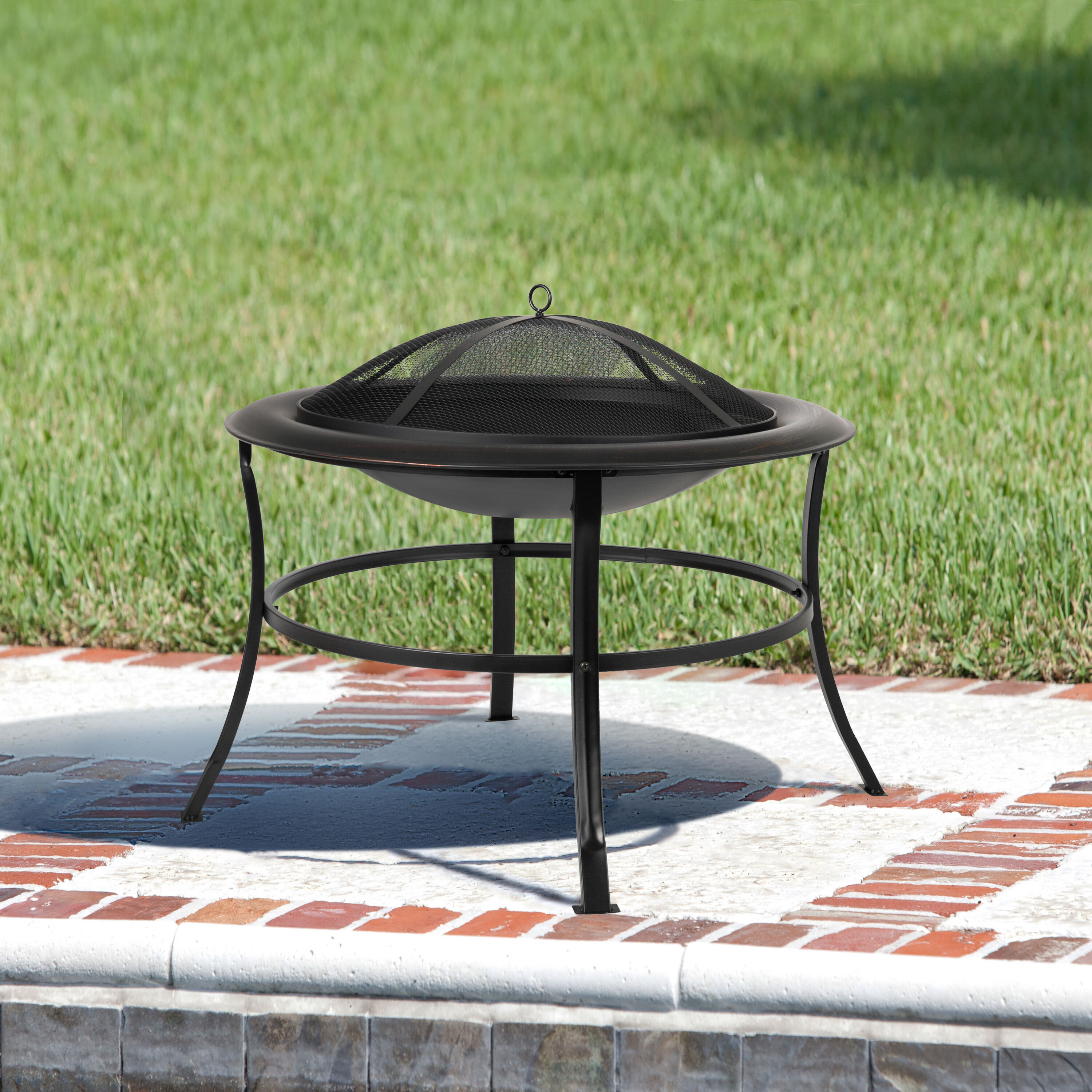 Tokia 30" Bronze Steel Wood Burning Fire Pit