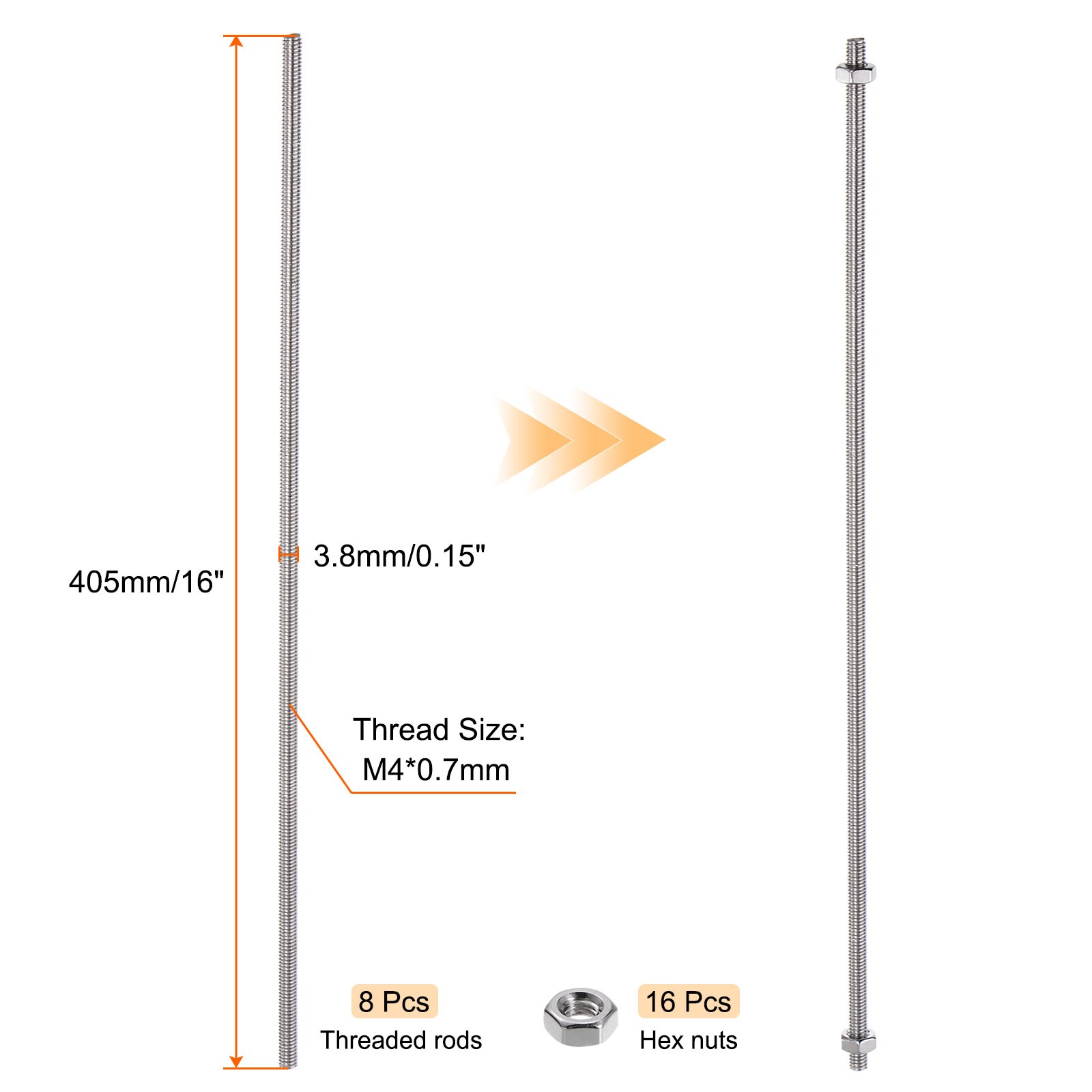 Unique Bargains S26031300UX2151 Threaded-Rod - View #2
