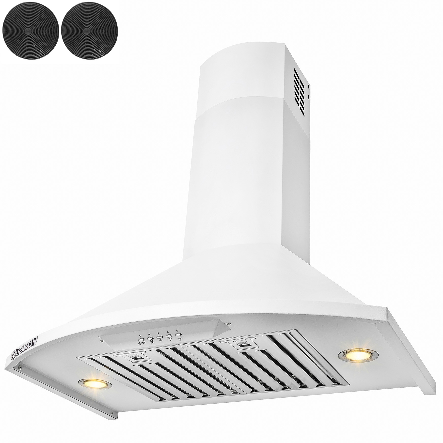30-Inch White Painted Stainless Steel Convertible Wall Mount Range Hood