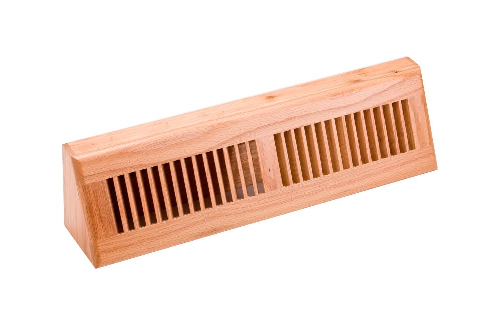 Zoroufy 20139 2-1/4-in x 14-1/4-in Red Oak Baseboard Register (Outside Width- 18.13-in)