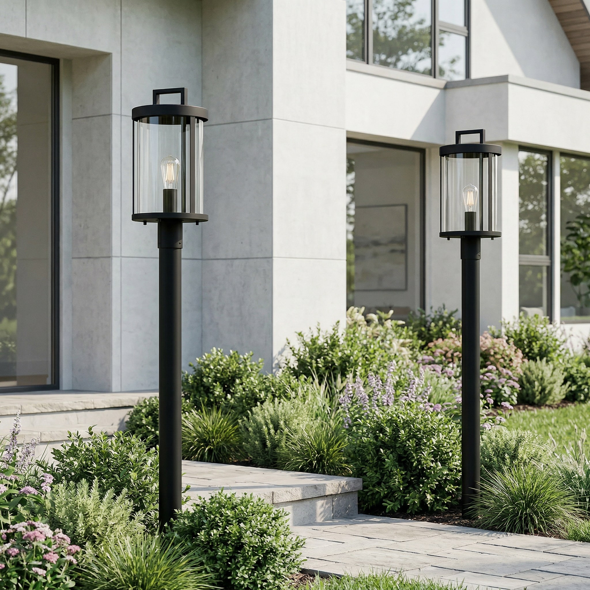 Quoizel Claire 18.88-in Matte Black Traditional Outdoor Light Post