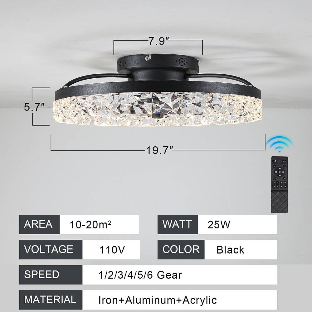 Sunrinx 20-in White with Transparent Blades Color-changing Integrated ...