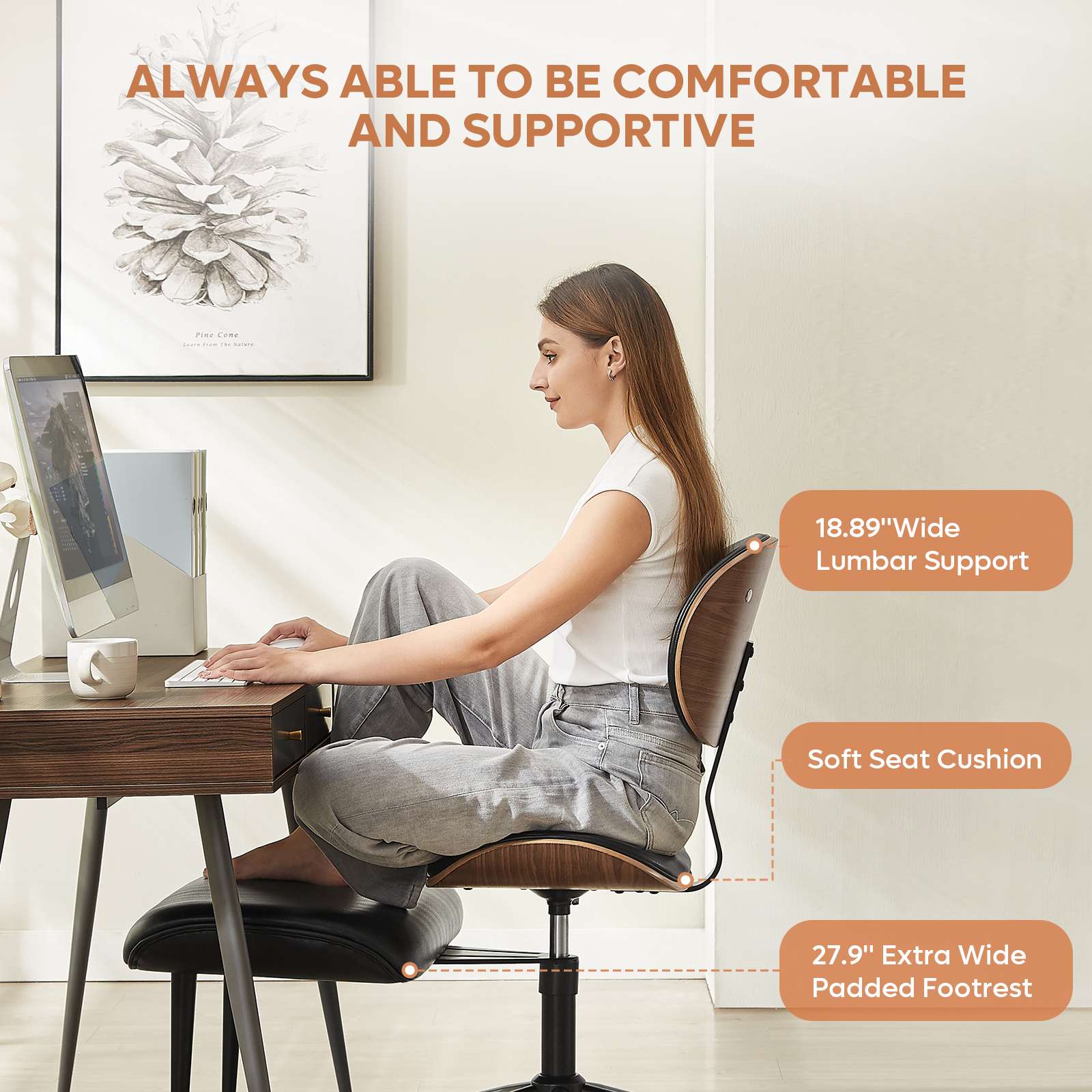 Bestier LOW-H200571G-BLK Office-Chairs - View #4