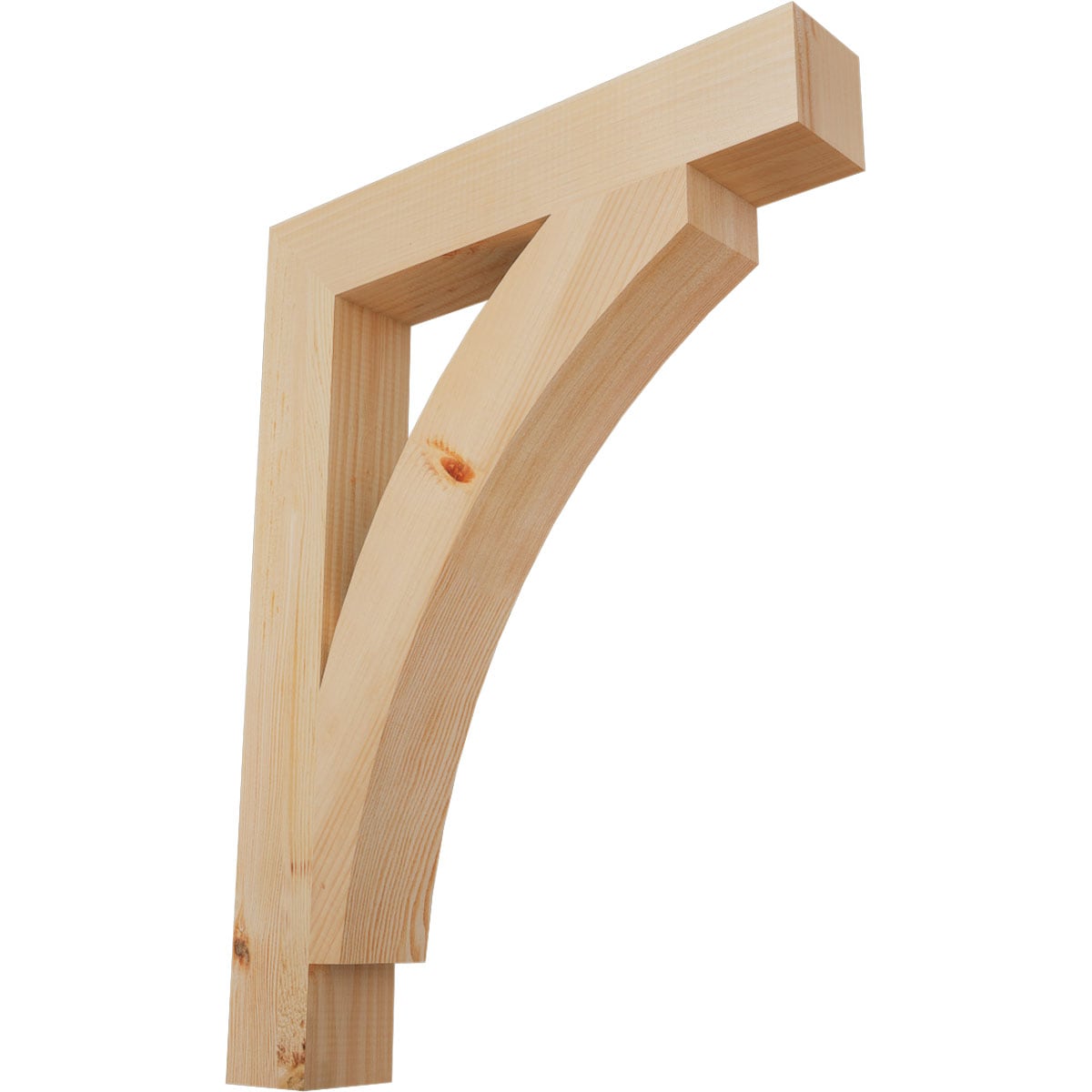 Ekena Millwork BKT04X24X32THR05SDF Thorton block smooth 3-1/2-in x 24-in x 32-in Douglas fir Brown Wood Standard bracket