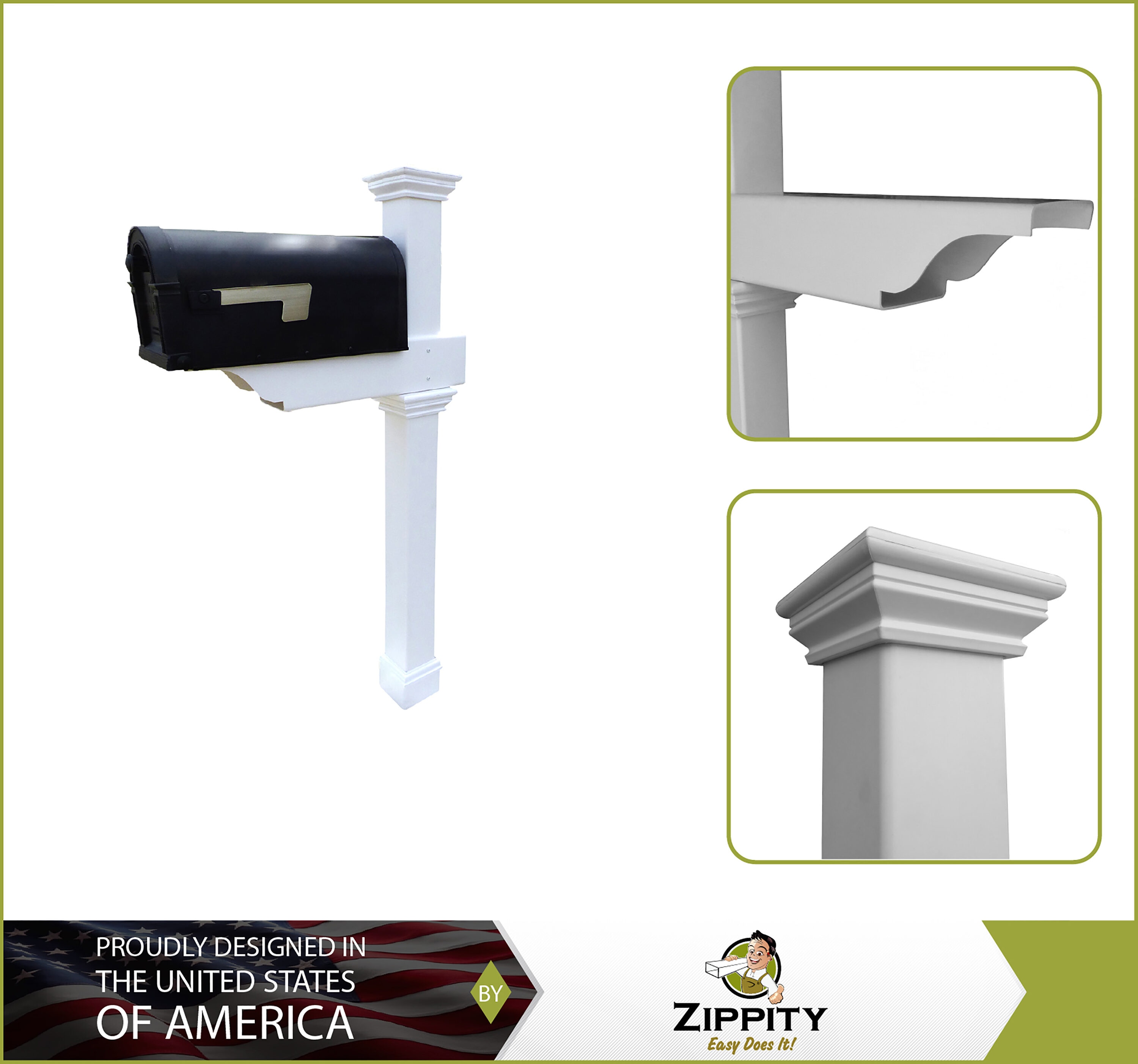 Zippity Outdoor Products ZP19013 Mailbox-Posts - View #2